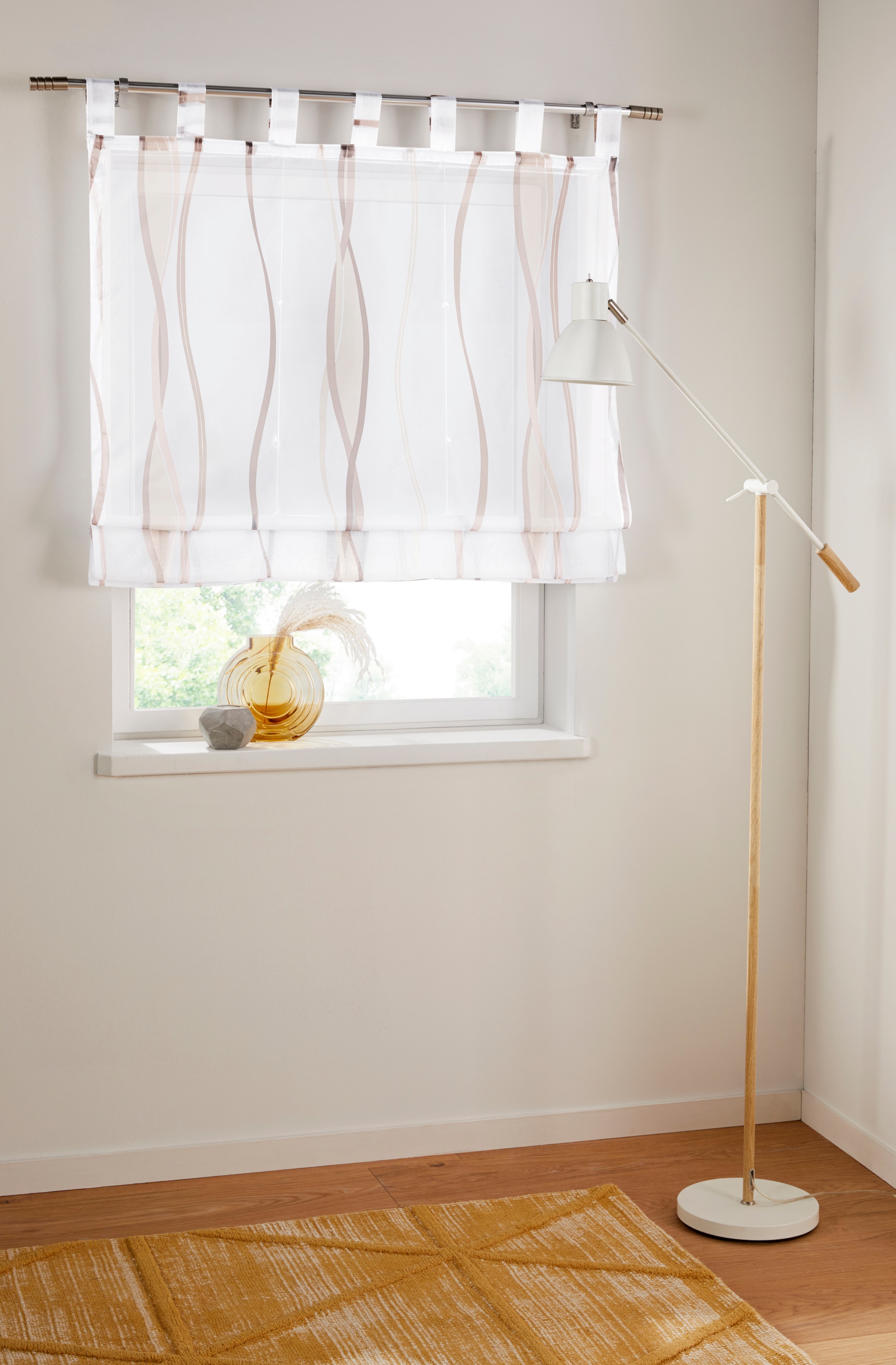 my home Raffrollo »Dimona«, mit Schlaufen, Transparent, Voile, Polyester