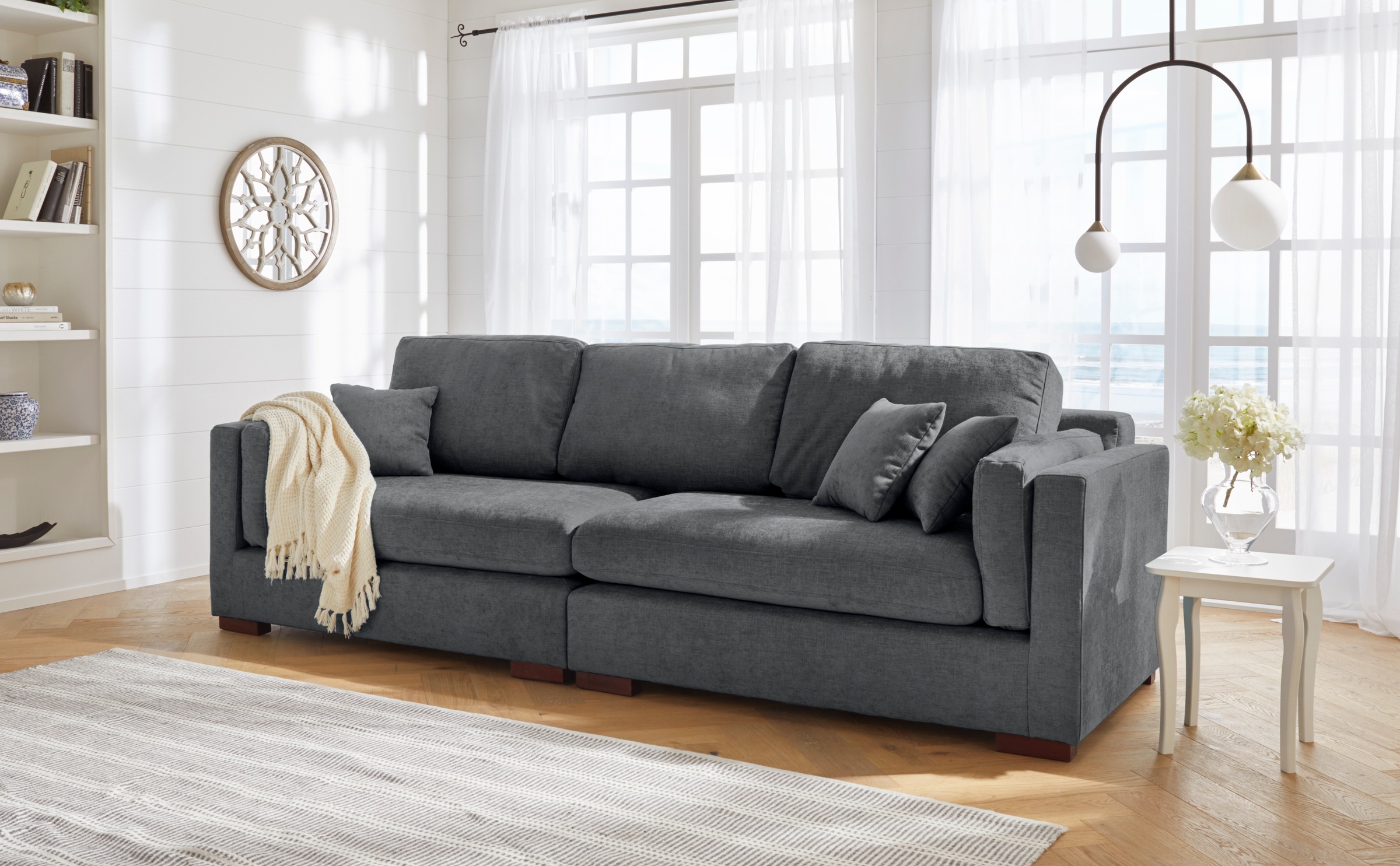 Home affaire Big-Sofa »Fresh Pond«, in vielen Bezugsqualitäten und Farben, B/T/H: 290/96/95 cm