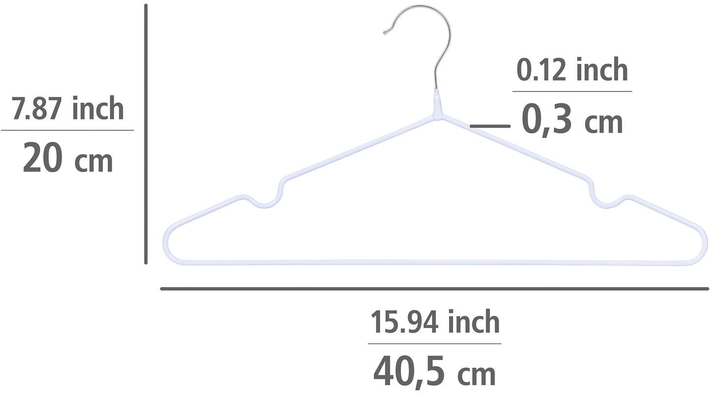 WENKO Kleiderbügel »Modell Sascha« rutschfeste Beschichtung, schmales Design