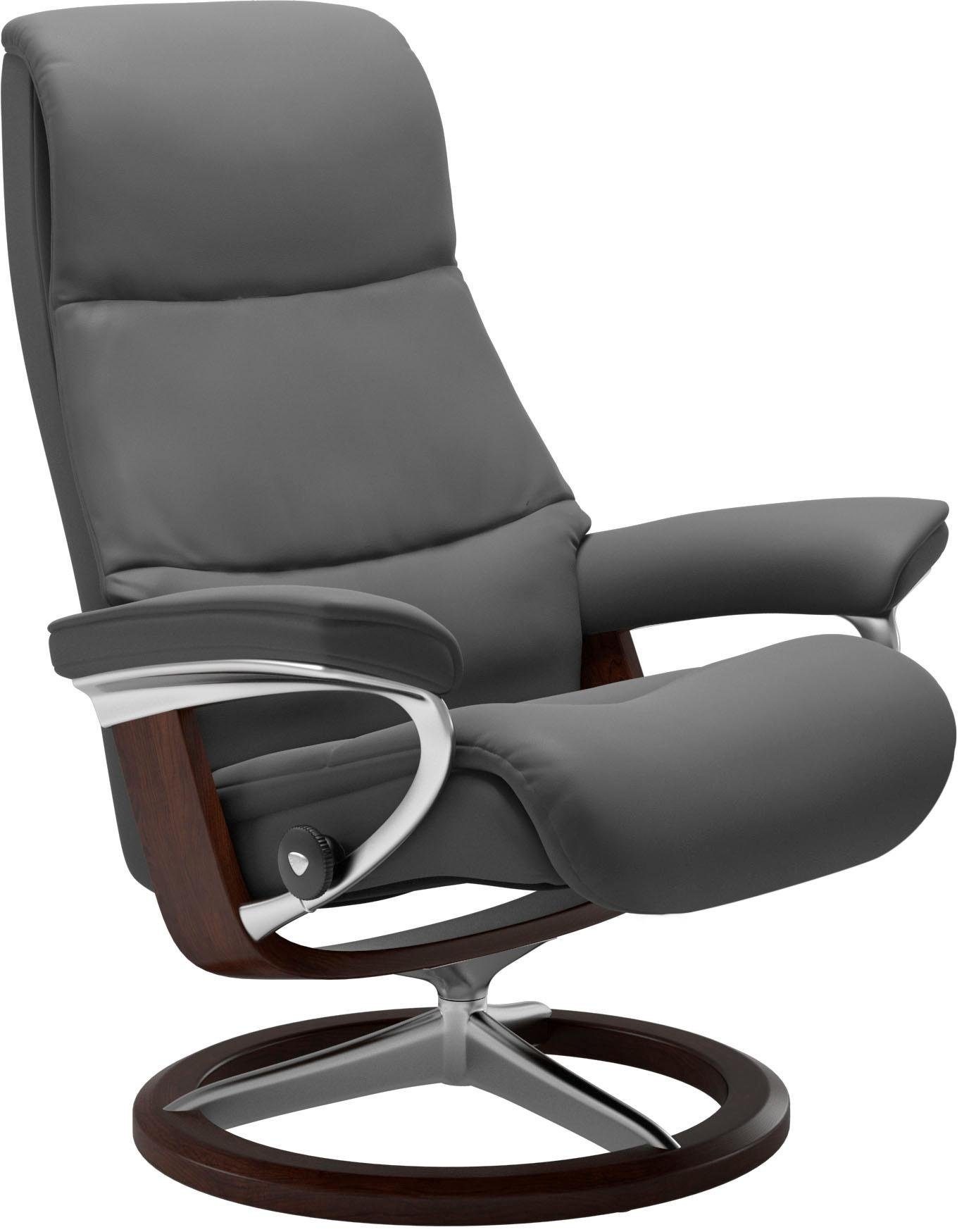 Stressless® Relaxsessel »View«, (Set, Relaxsessel mit Hocker), mit Signature Base, Größe S,Gestell Braun