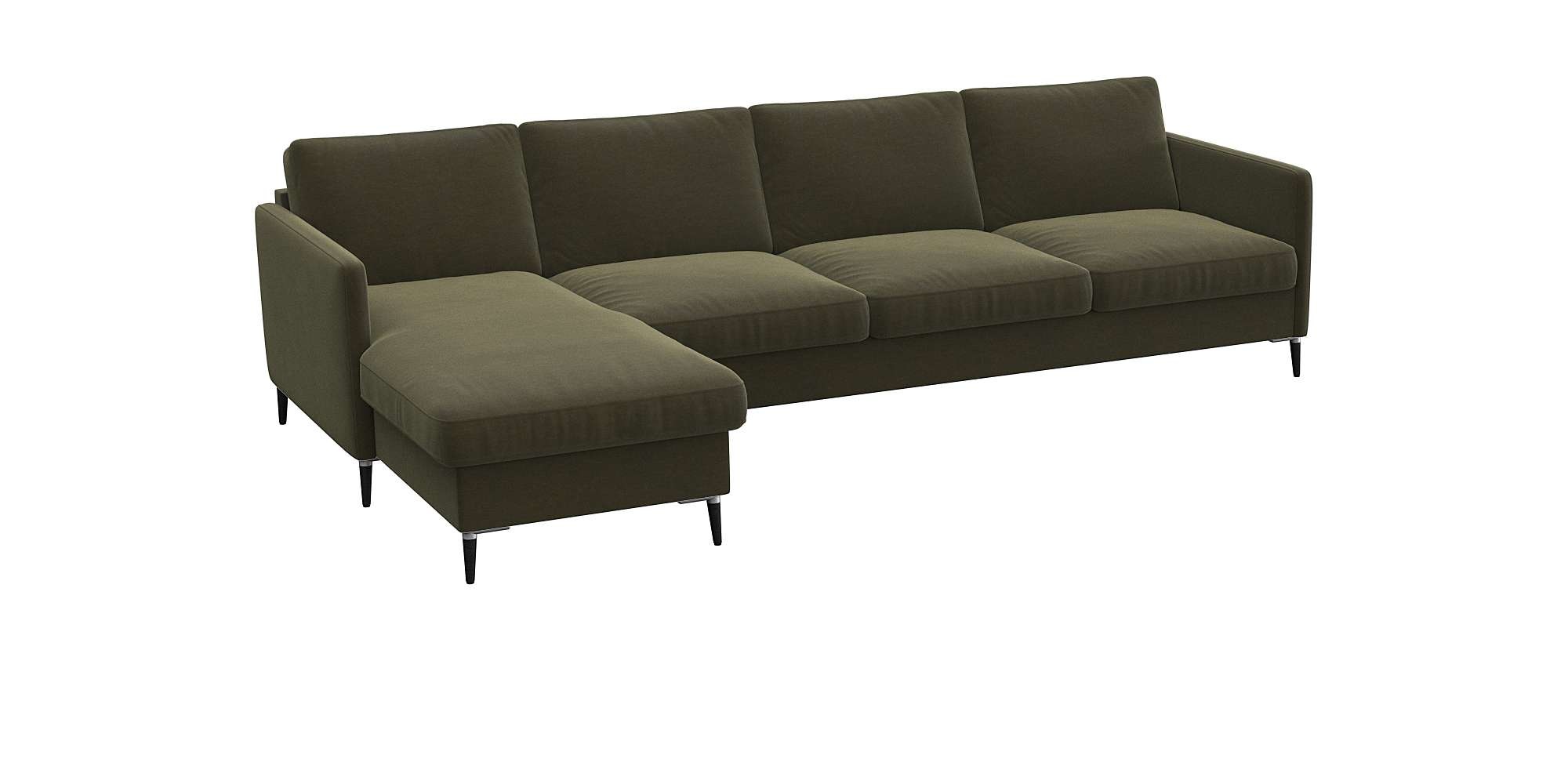 FLEXLUX Ecksofa »Fiore, L-Form«, schmale Armlehnen, Kaltschaum, Füße Alu+sc günstig online kaufen
