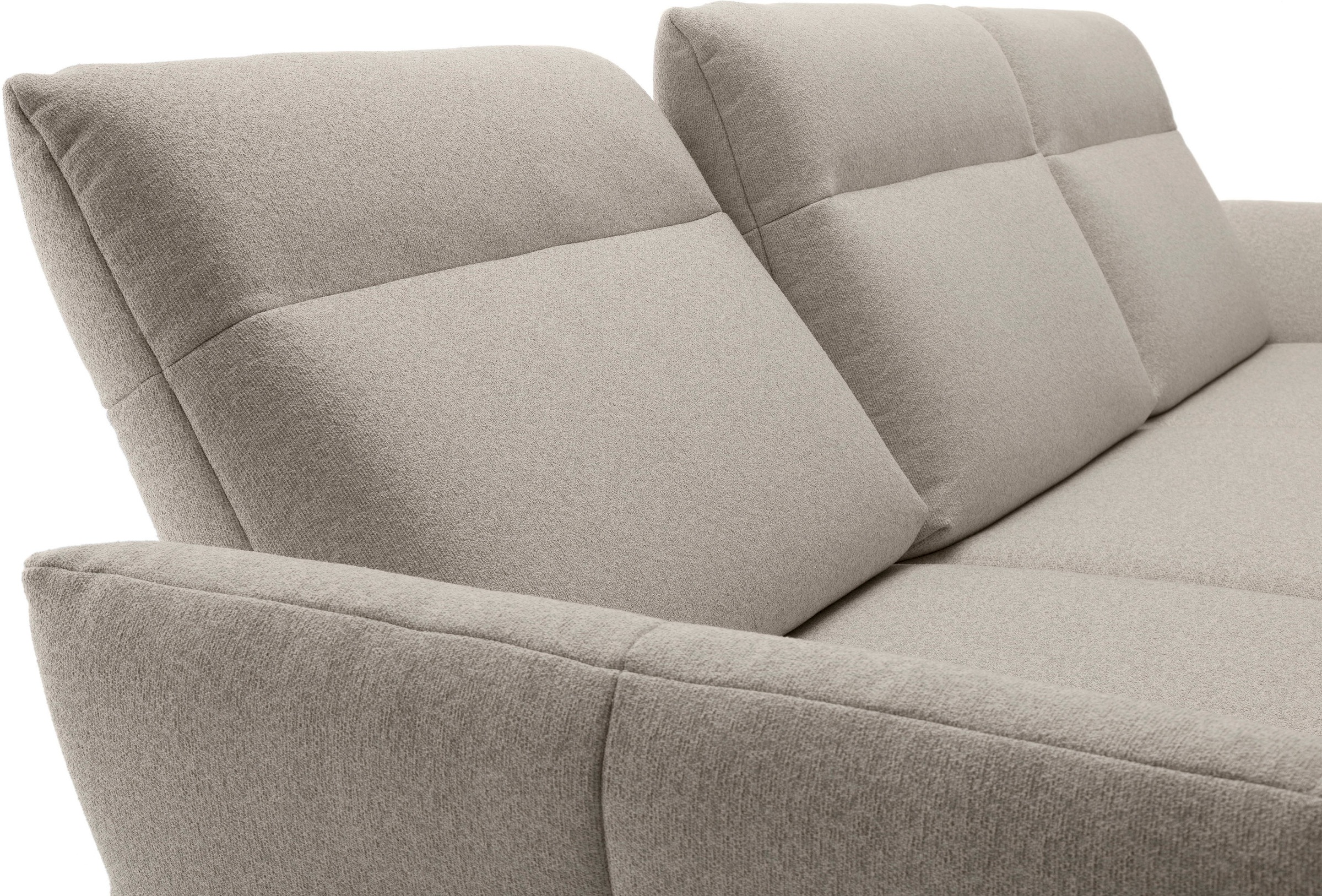 Creation BY ROLF BENZ Ecksofa »CR.460«, Sockel in Eiche, Winkelfüße in Umbragrau, Breite 338 cm