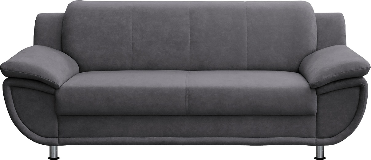 TRENDMANUFAKTUR 3-Sitzer »Rondo, Breite 207 cm, breite Armlehnen, Füße chro günstig online kaufen