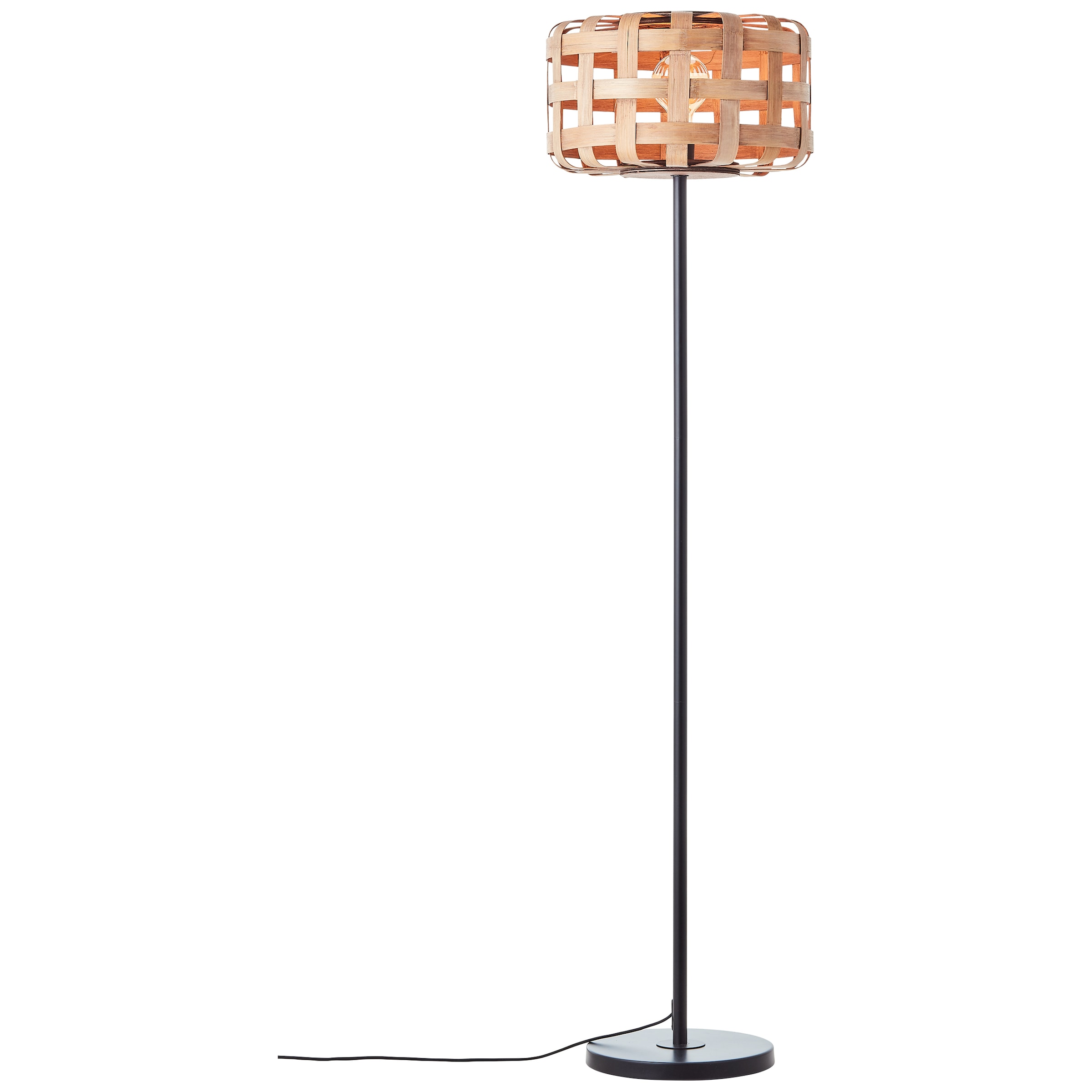 Brilliant Stehlampe »Woodline«, 1 flammig, Leuchtmittel E27 | ohne Leuchtmittel, 139 x 36 cm, E27, Metall/Bambus, natur/schwarz