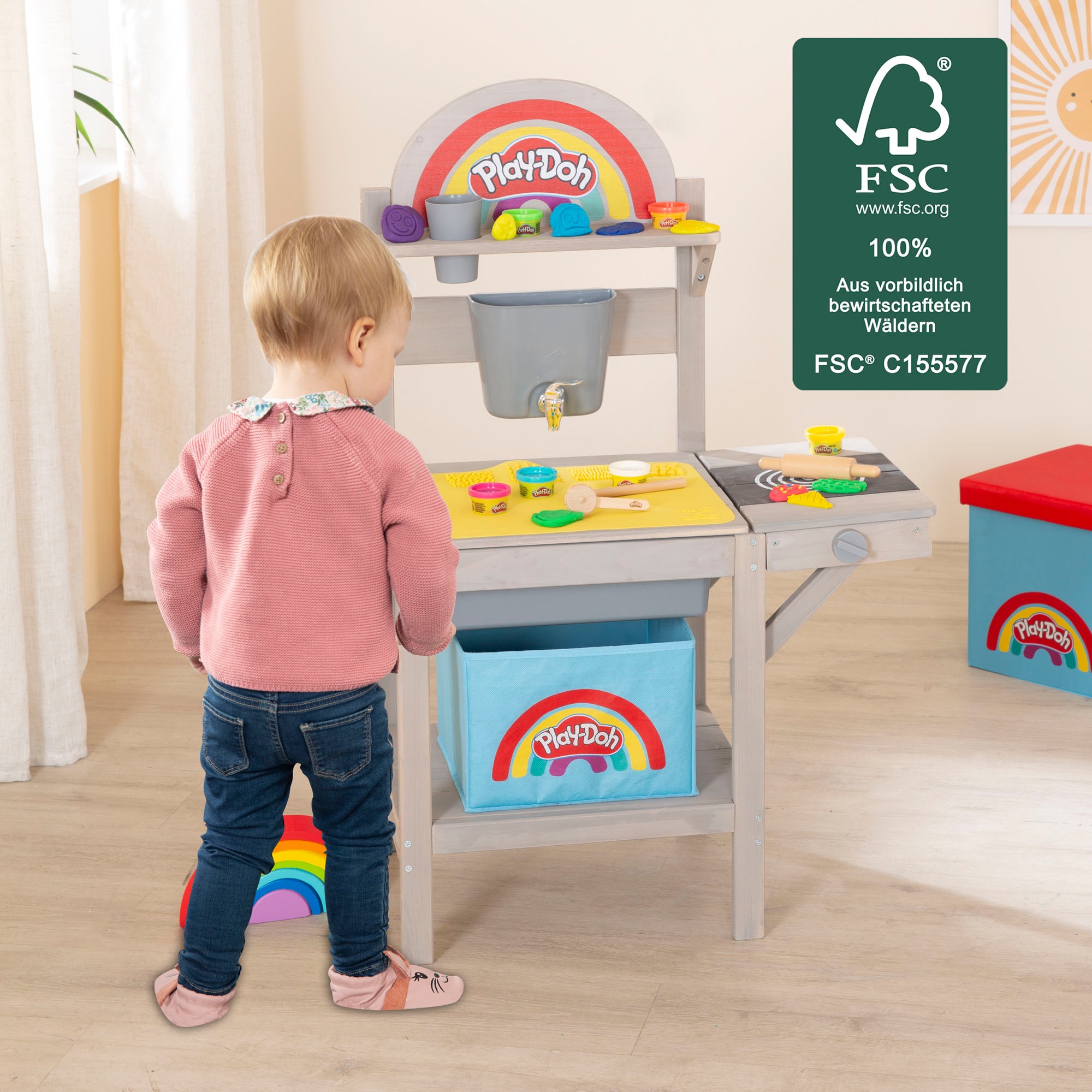 roba® Outdoor-Spielküche »Play-Doh«, inkl. Knete, 3D-Kreativmatte; FSC® - schützt Wald - weltweit