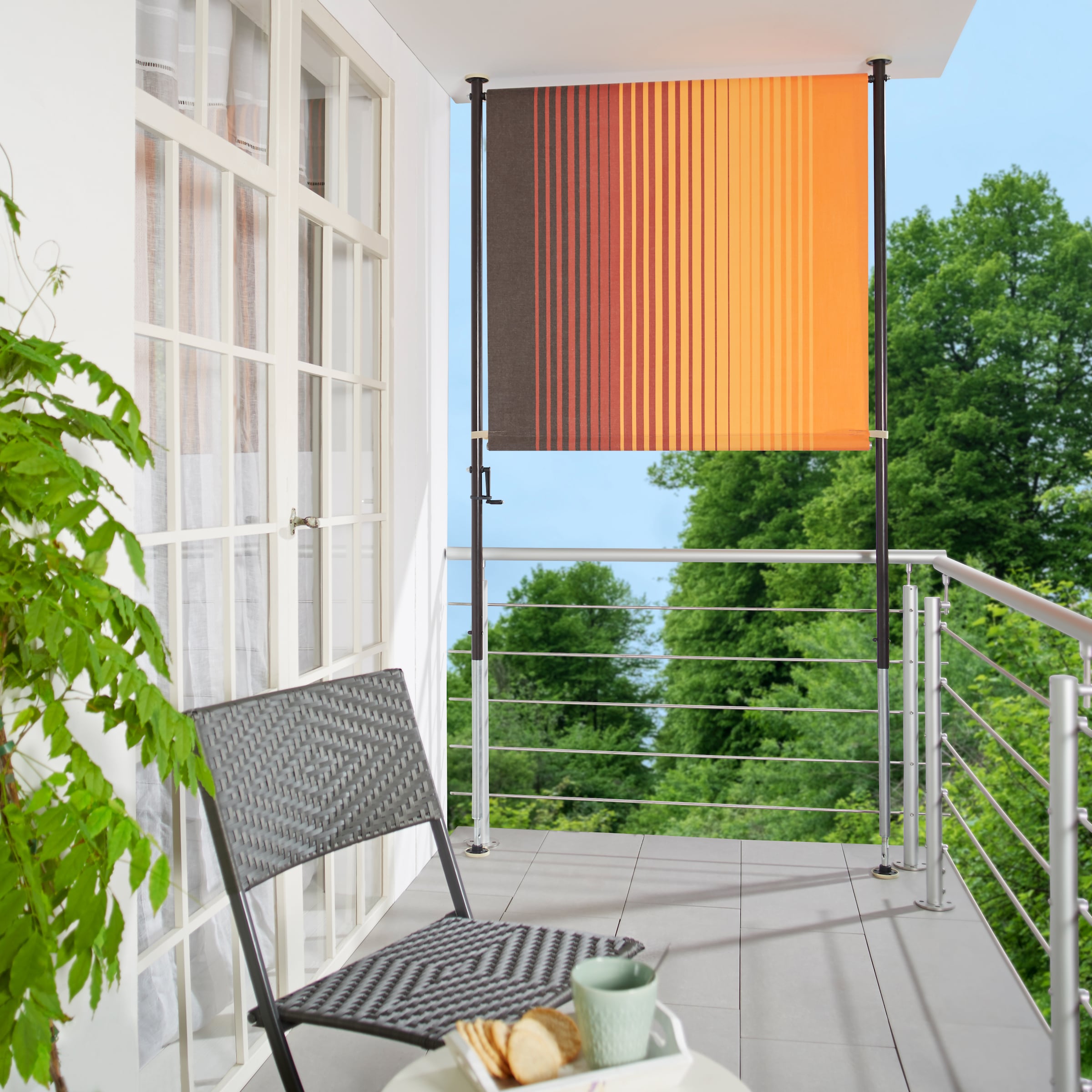 Angerer Freizeitmöbel Klemm-Senkrechtmarkise »Nr. 100« orange/braun, BxH: 120x225 cm