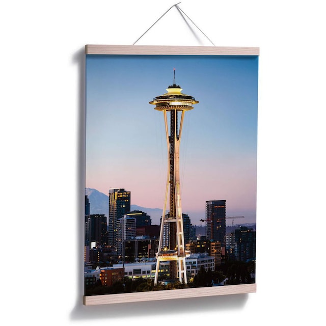 (1 Raten Needle Wandposter Wall-Art Poster, Wandbild, Bild, »Space Poster Städte, bestellen auf St.), Seattle«,
