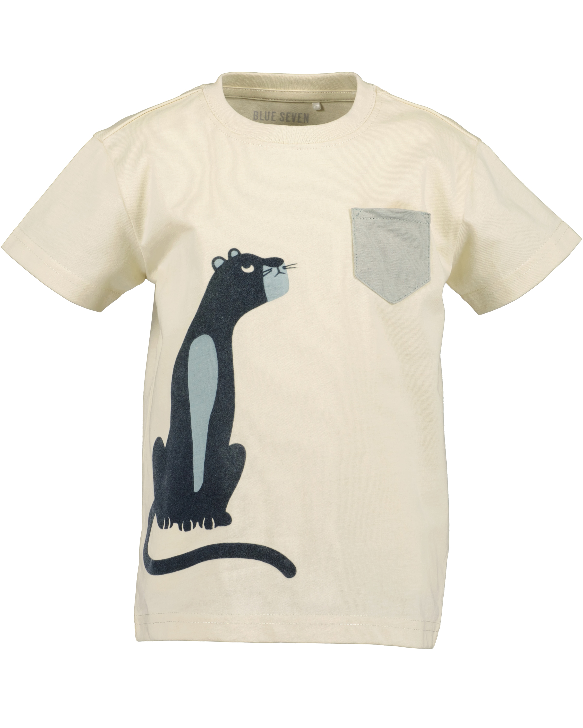 Blue Seven T-Shirt Packung, 2 unifarben und bedruckt, mit Druckapplikationen, aus reiner Baumwolle