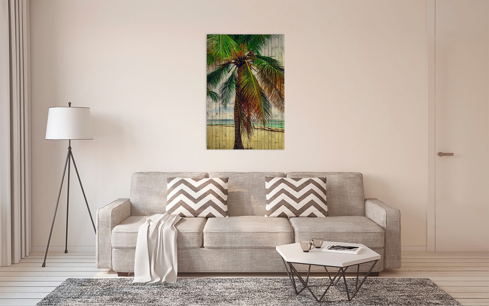 A.S. Création Leinwandbild »tahiti 3«, Kunst-Gemälde-Kinder, (1 St.), Keilrahmen Bild Strand Palme Leinwand-Bild Wohnzimmer modern Wandbild
