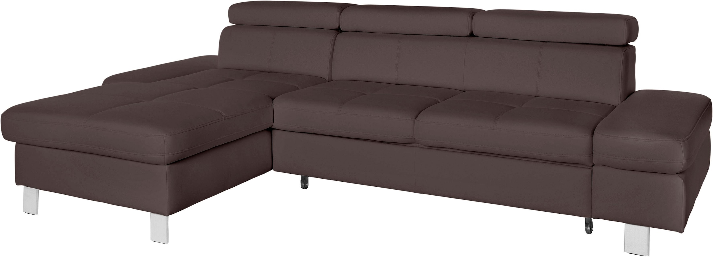 exxpo - sofa fashion Ecksofa »Fiji, hochwertige Detailverarbeitung im Sitz und Rücken, L-Form«, bequem durch Kopf- und Armteilverstellung, wahlweise mit Bettfunktion