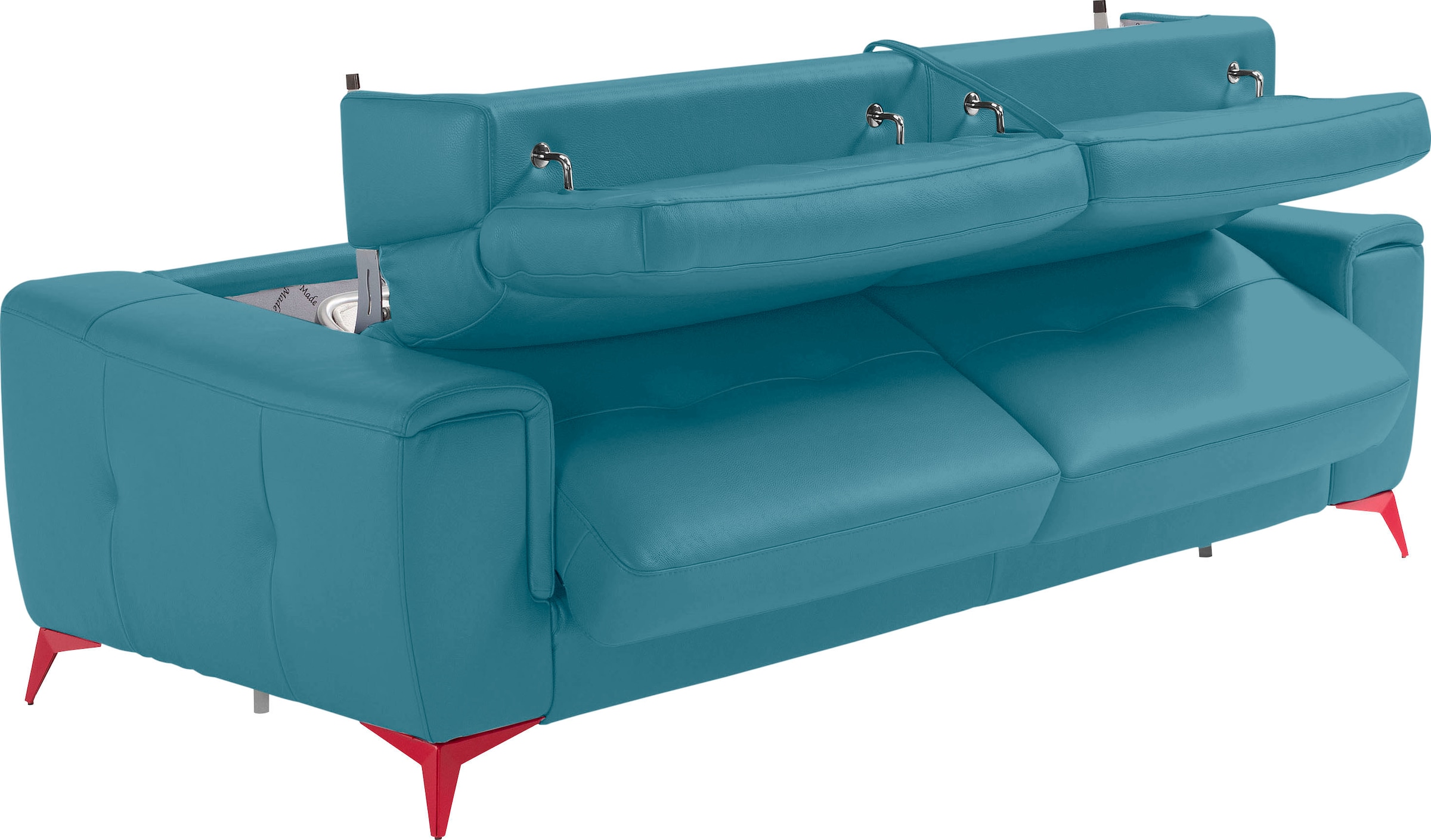 Egoitaliano Schlafsofa »Francine, Designsofa, Loungesofa mit Dauerschlaffunktion, Bettfunktion«, hochwertiger Metallbettrahmen & Matratze, Kopfteil manuell verstellbar