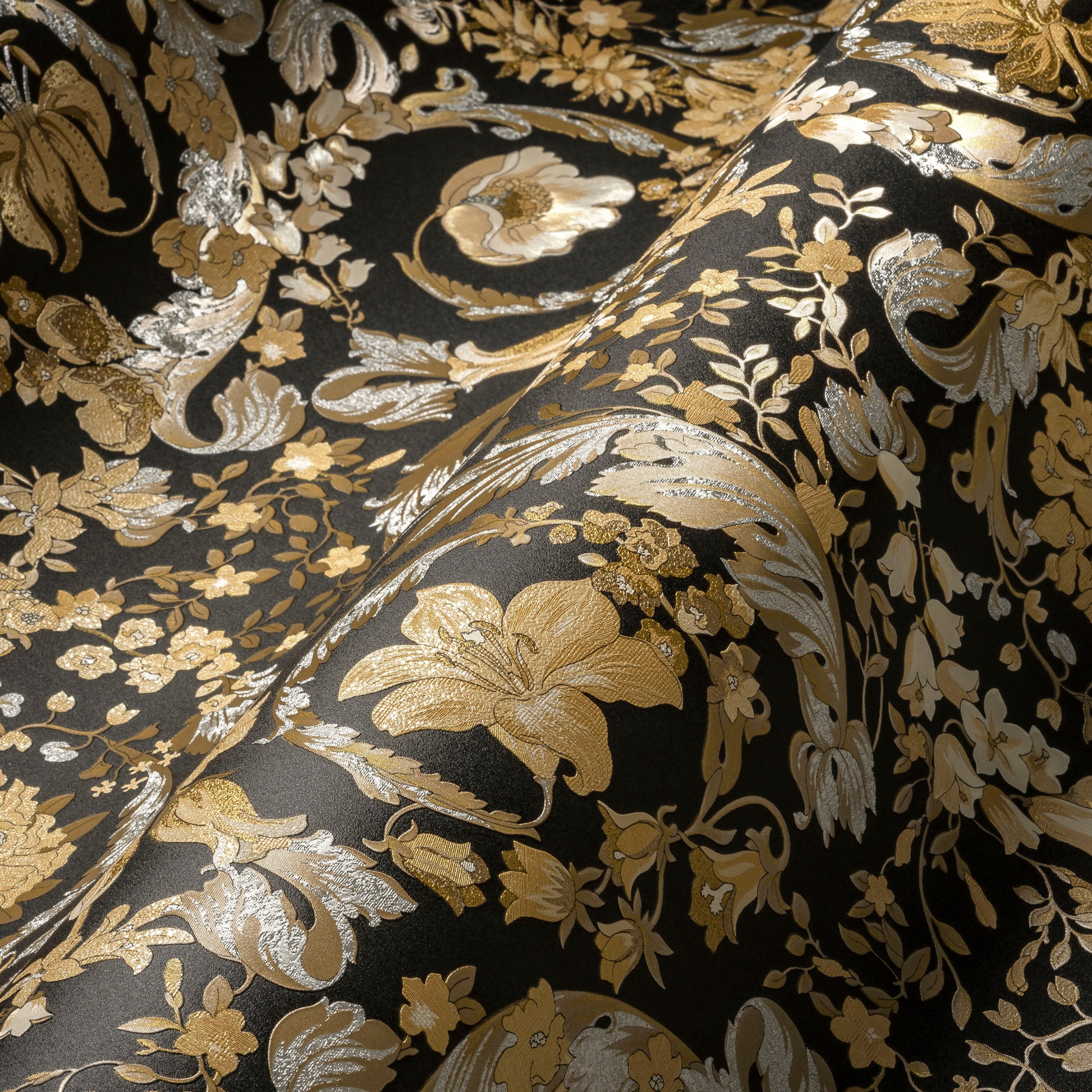 Versace Vliestapete »Wallpaper Versace 5 Floral«, leicht glänzend-gemustert-abstrakt, Designertapete Tapeten Wohnzimmer Schlafzimmer Küche Flur Design Optik