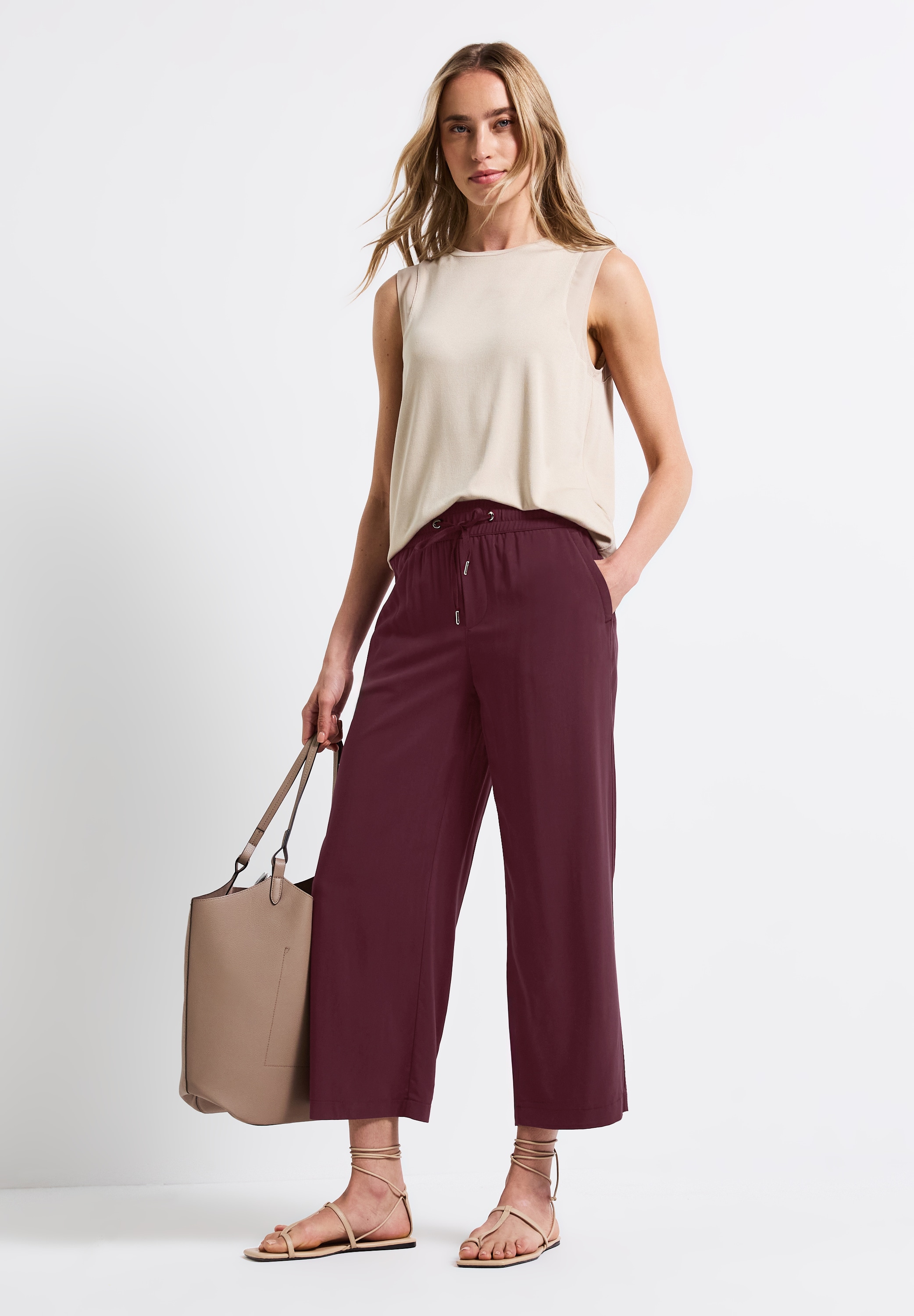 STREET ONE Stoffhose »Style Emee«, Sommerhose mit elastischem Bund mit Tunnelzug
