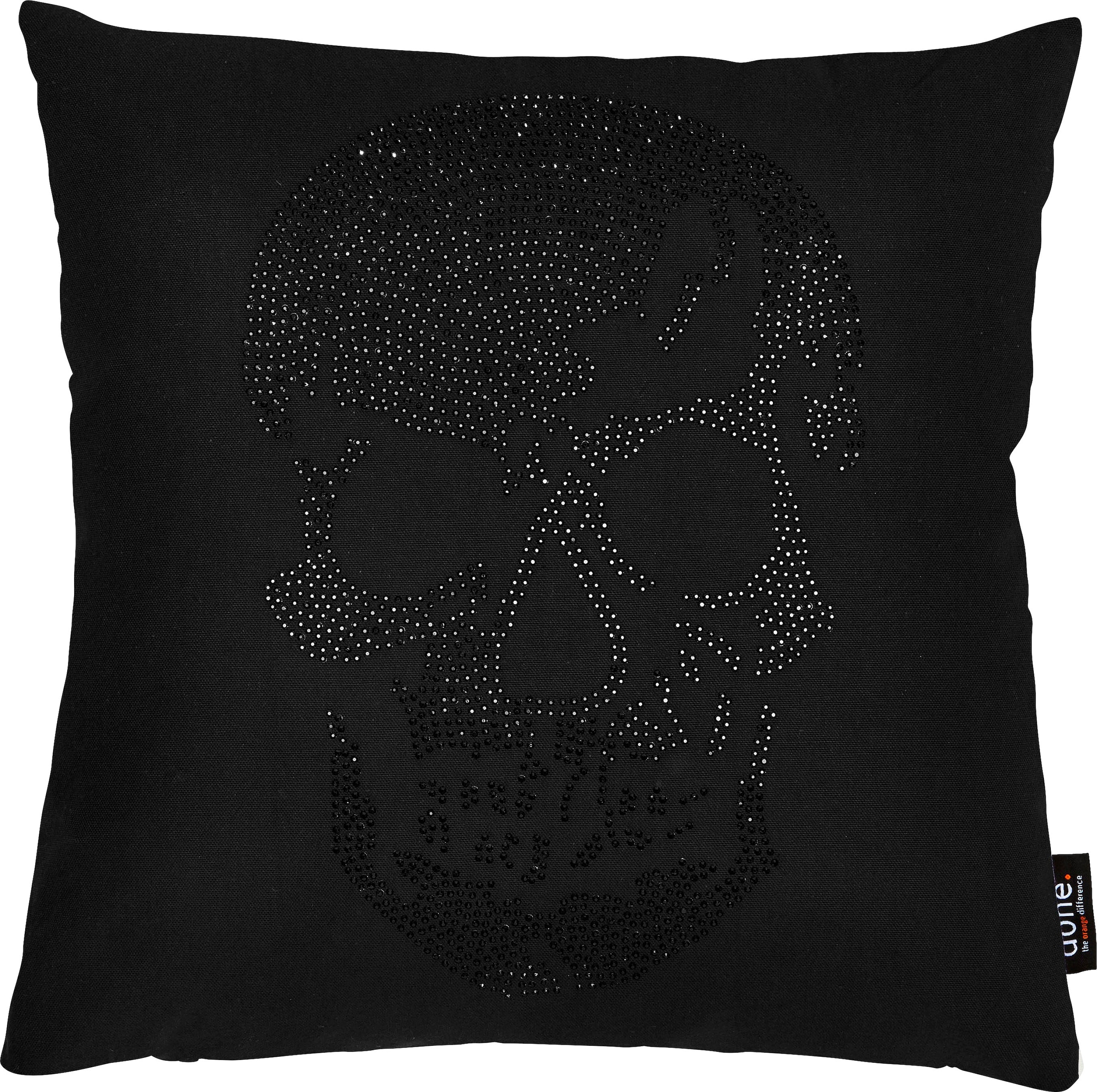 done.® Dekokissen »Stone Skull«, mit Totenkopf-Applikation, Kissenhüle mit günstig online kaufen