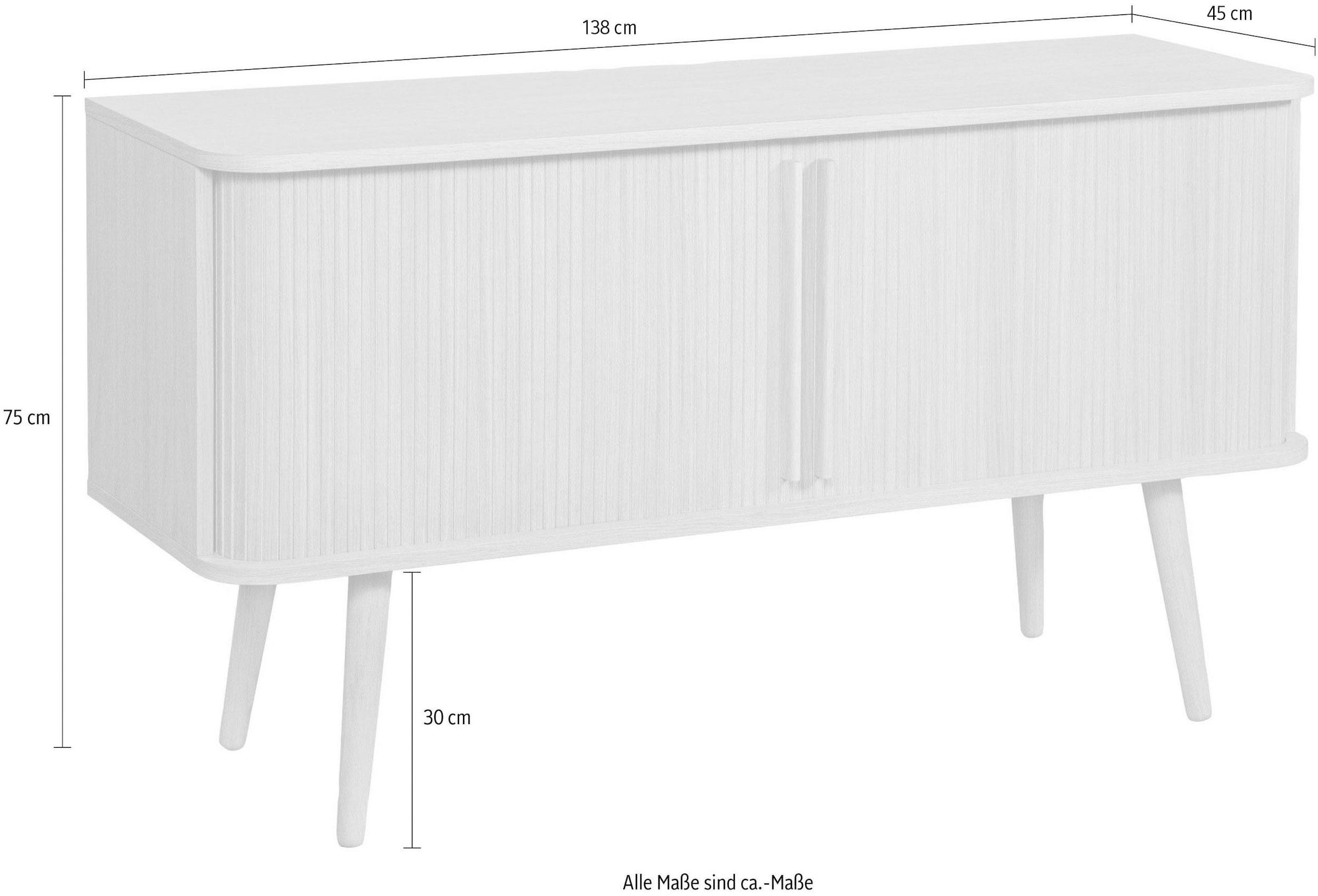 Woodman Highboard »Rove«, Stauraumschrank besonderes Design, Breite 83 cm, mit Eichenholzfurnier