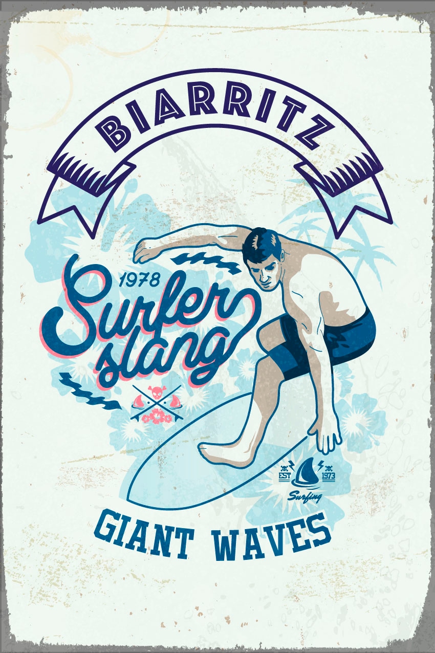 queence Metallbild »Biarritz« Schriftzug | Schriftzüge 1 Stk. tlg. Stahlschilder