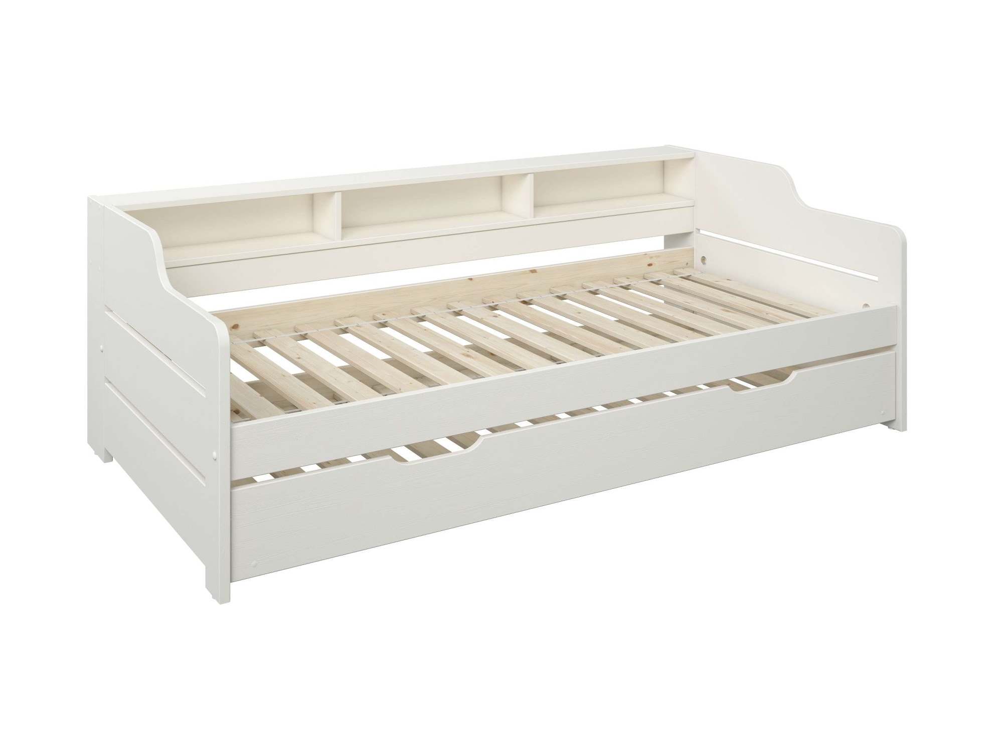 Home affaire Daybett »"REETE1", Stauraum, Funktionsbett, Kinderbett, inklusive Schubkasten«, (90x200cm, 2 Schlafplätze), mit Regalen, FSC® zertifiziertes Massivholz (Kiefer), Landhausstil