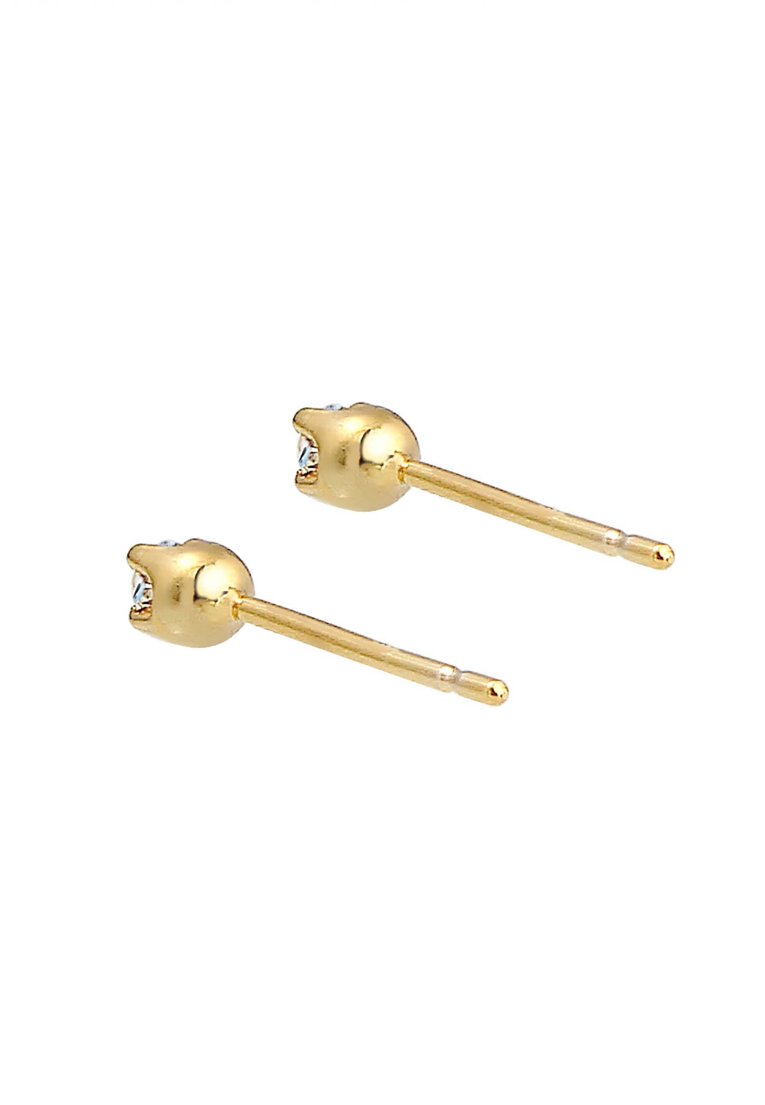 Elli DIAMONDS Paar Ohrstecker »Ohrstecker Diamant Schwarz Brilliant (0.03 ct) 375 Gelbgold«