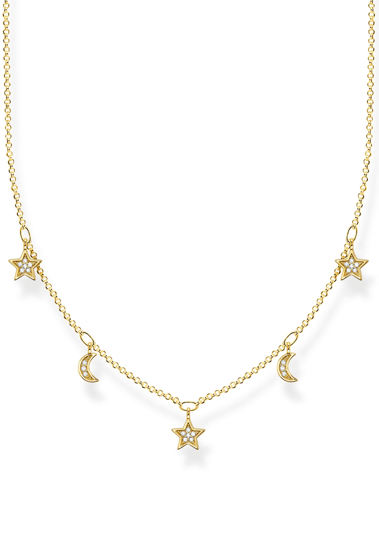 Goldkette (synth.) Zirkonia SABO mit »Monde & kaufen Sterne, KE2074-414-14-L45V«, THOMAS