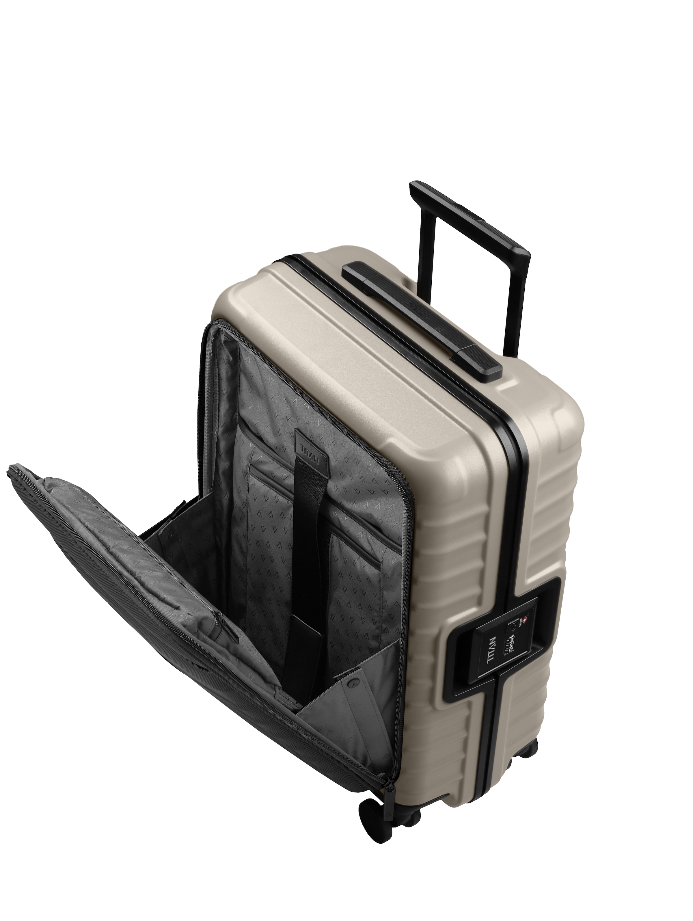 TITAN - Made in Germany Handgepäckkoffer »OVERSEAS S23 Business Handgepäcktrolley« 42 l 4 Rollen 17"-Laptopfach, flexible Vortasche und TSA-Schlösser