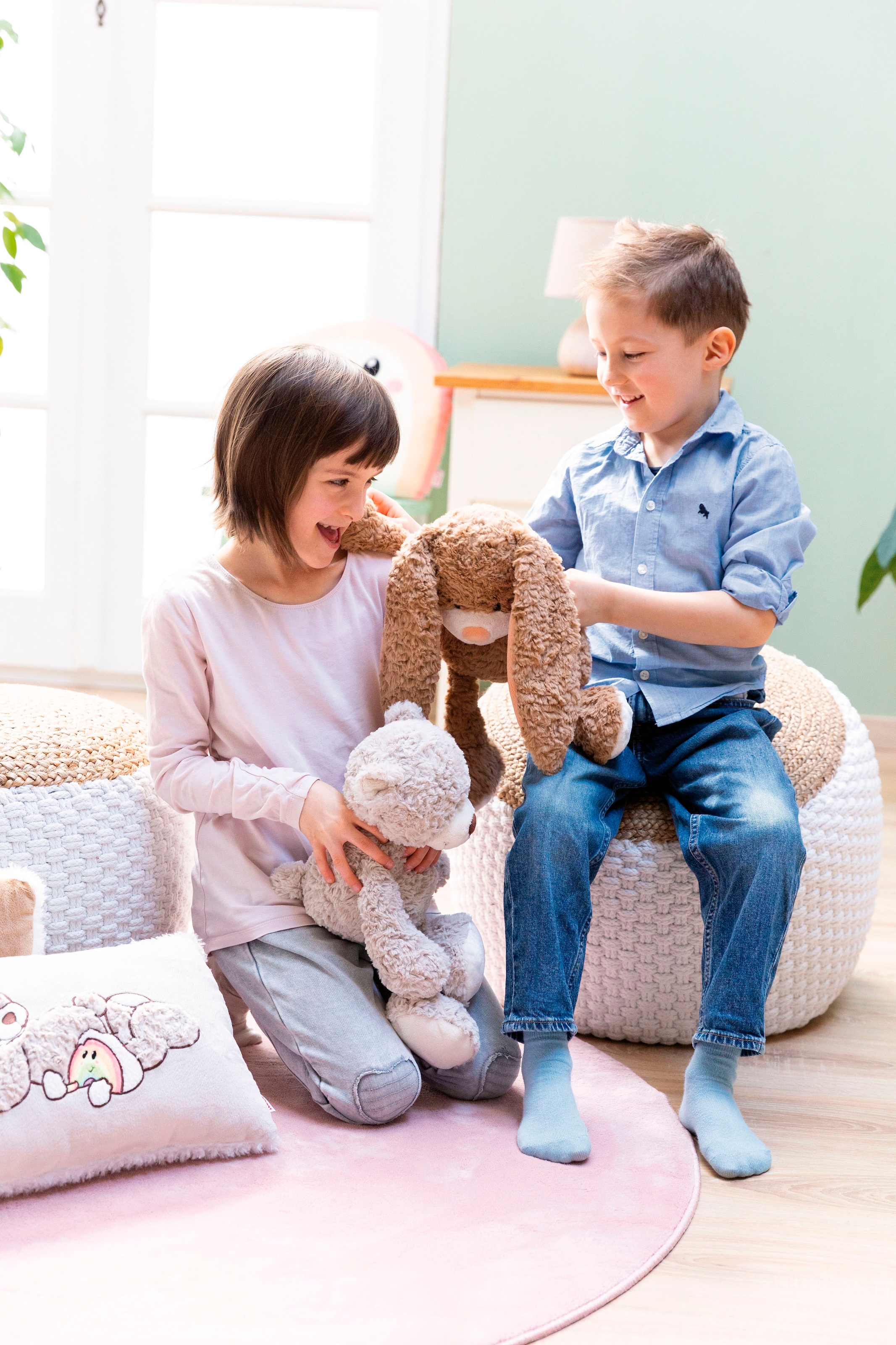 Nici Kuscheltier »Classic Bear, Hase Lopino, 35 cm schlenkernd«, schlenkernd; enthält recyceltes Material (Global Recycled Standard)