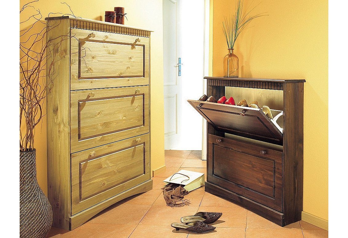 Home affaire Schuhschrank "Rustic" aus massiver Kiefer, 2 Schuhklappen, für günstig online kaufen