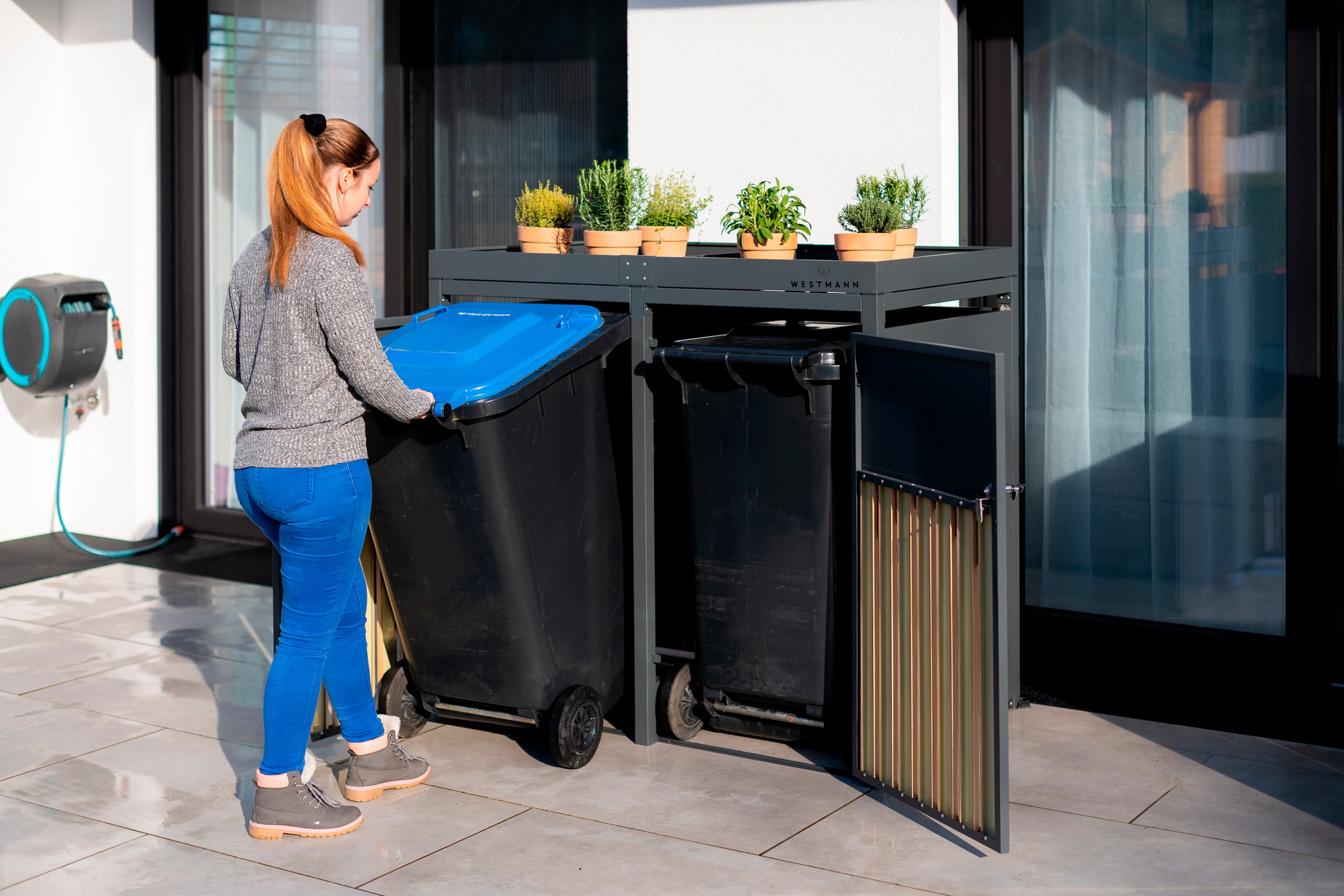 WESTMANN Mülltonnenbox »WMHHWTC-72«, für 2x240 l, BxTxH: 134x84x125 cm