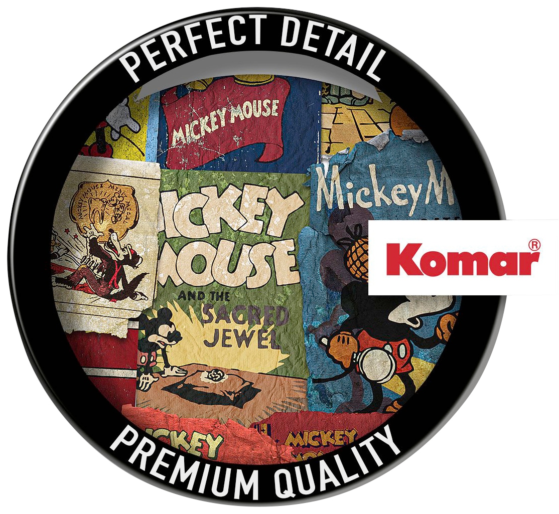 Komar Vliestapete »Vlies selbstklebend - Mickey Head Billboard - Größe 125 x 125 cm«, bedruckt, Kinderzimmer