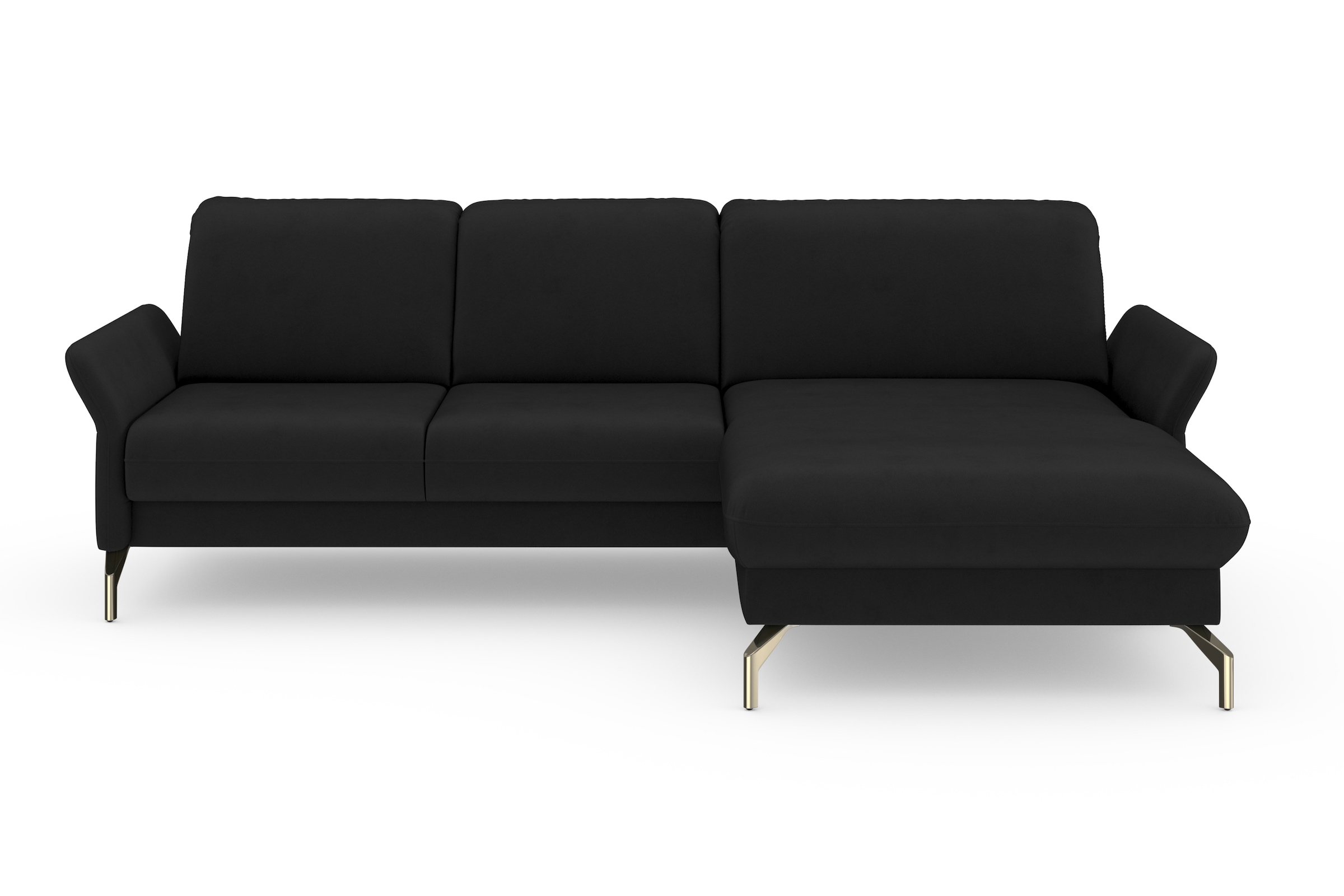 sit&more Ecksofa »Fashion L-Form«, wahlweise mit Kopfteilverstellung, Vorziehsitz, motorisch, Nickelfüße