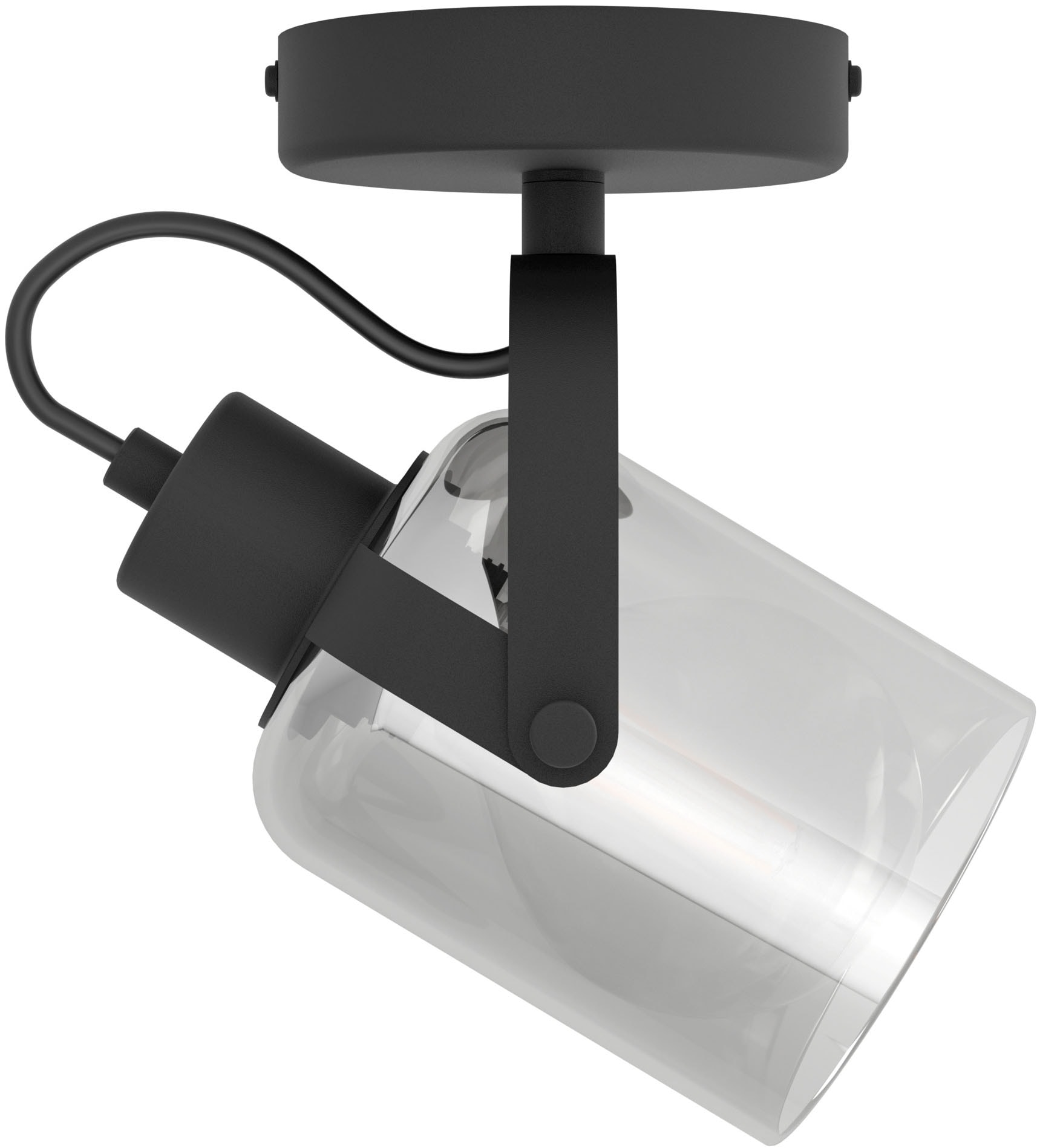 EGLO Deckenspot »BERREGAS Spotlampe - Stahl - E27 - 1X28W - IP20« E27 1 Stk. Wandleuchte, Wandspot, schwenkbar, Strahler, Ø11 cm