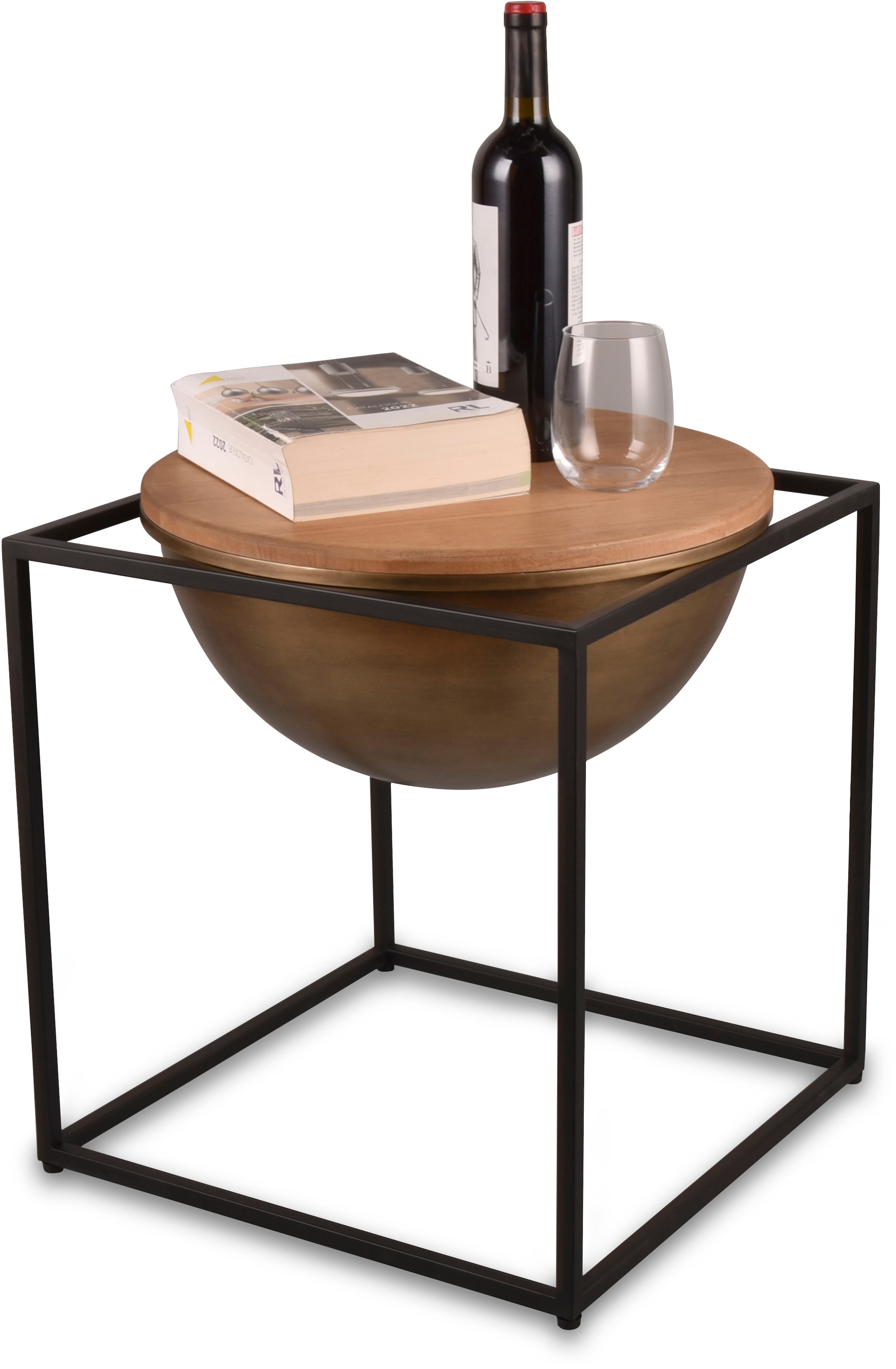 MIRRORS AND MORE Beistelltisch »Celli«, (1 St.), Kombination aus Holz und M günstig online kaufen