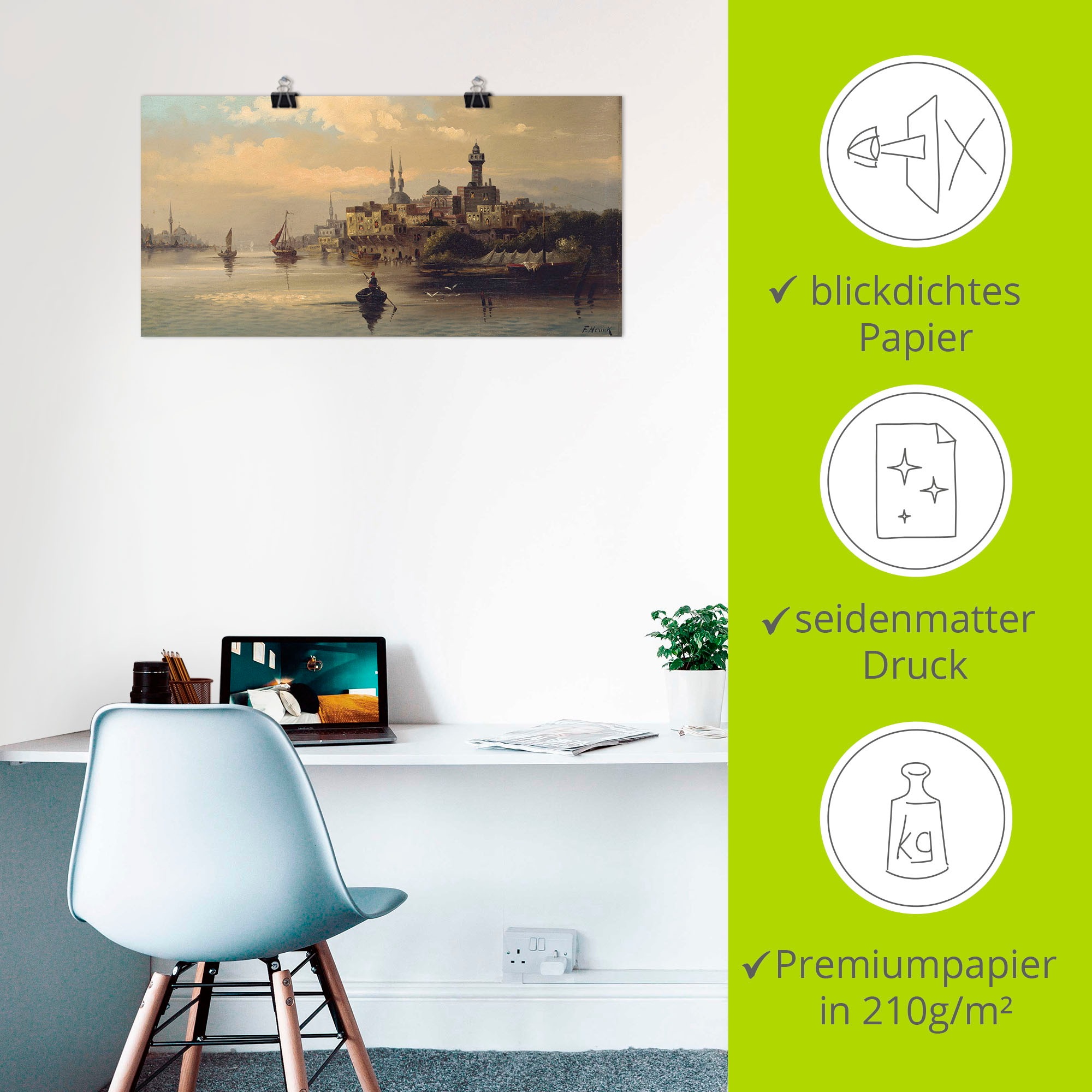 Artland Wandbild »Kauffahrtsschiffe auf Bosporus, Istanbul«, Gewässer, (1 St.), als Leinwandbild, Poster, Wandaufkleber in verschied. Größen