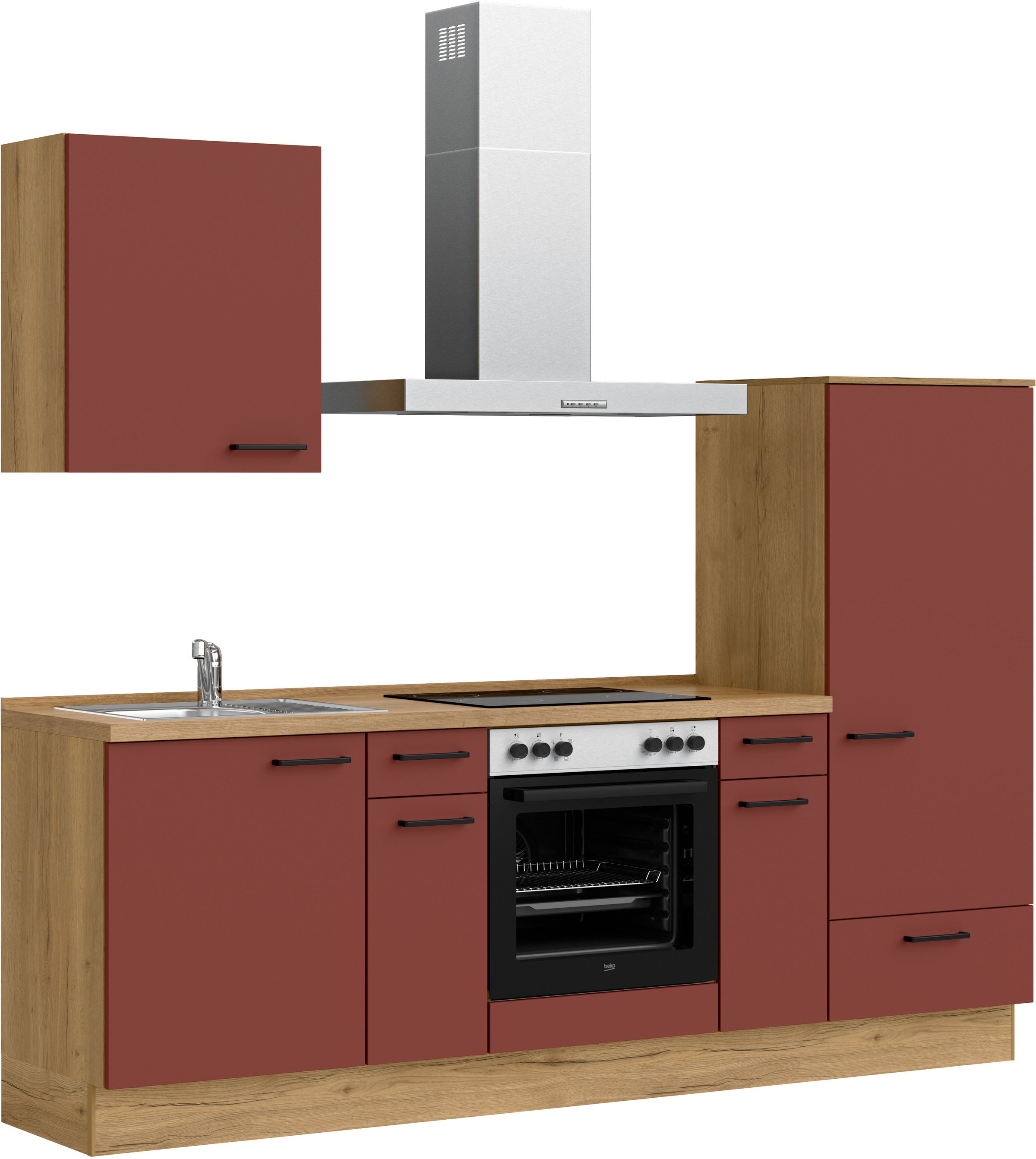 nobilia® Küchenzeile »"Easytouch I"«, vormontiert, Ausrichtung wählbar, Breite 240 cm, wahlw. mit E-Geräten