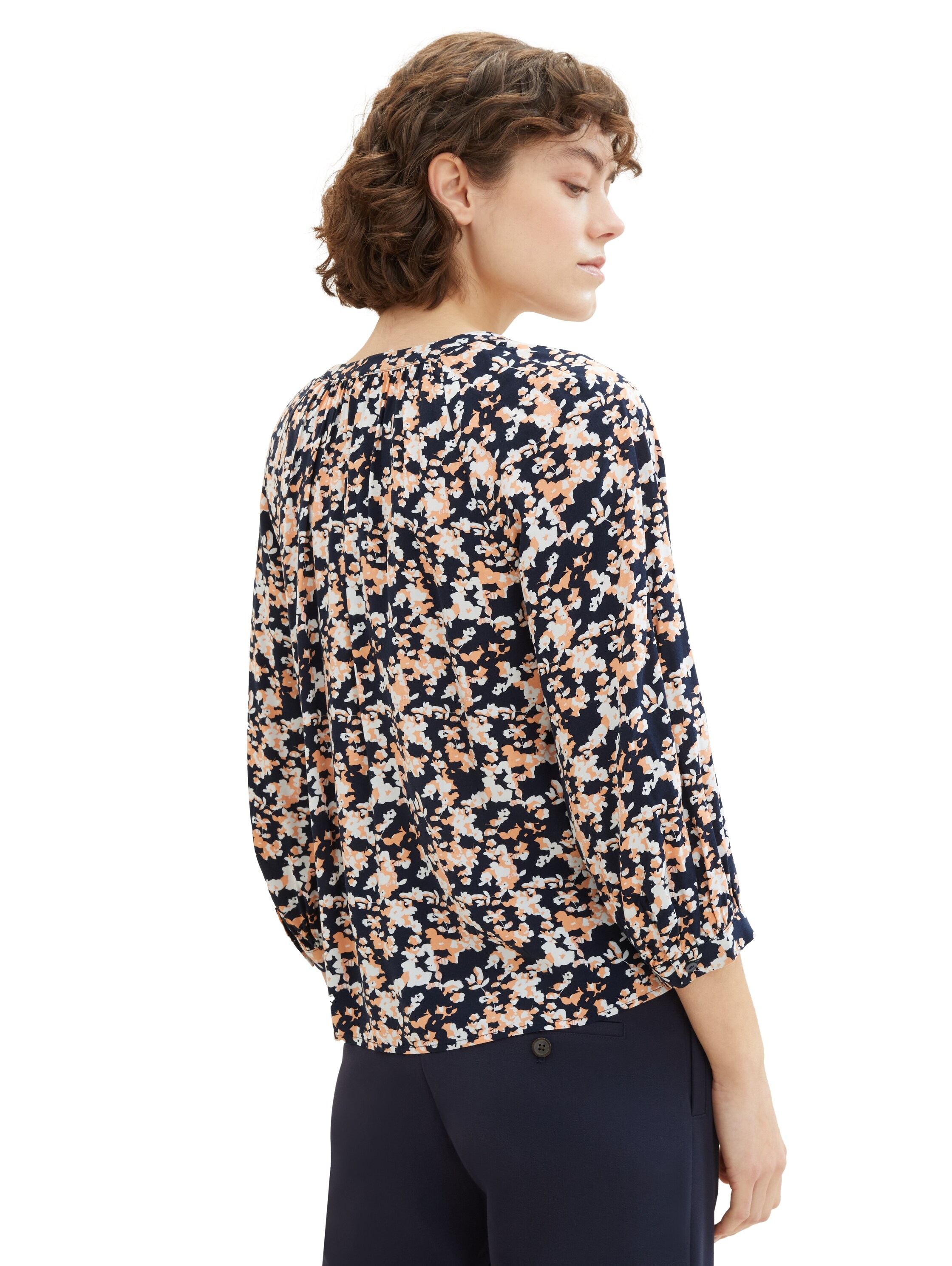 TOM TAILOR Druckbluse, mit Serafino-Kragen