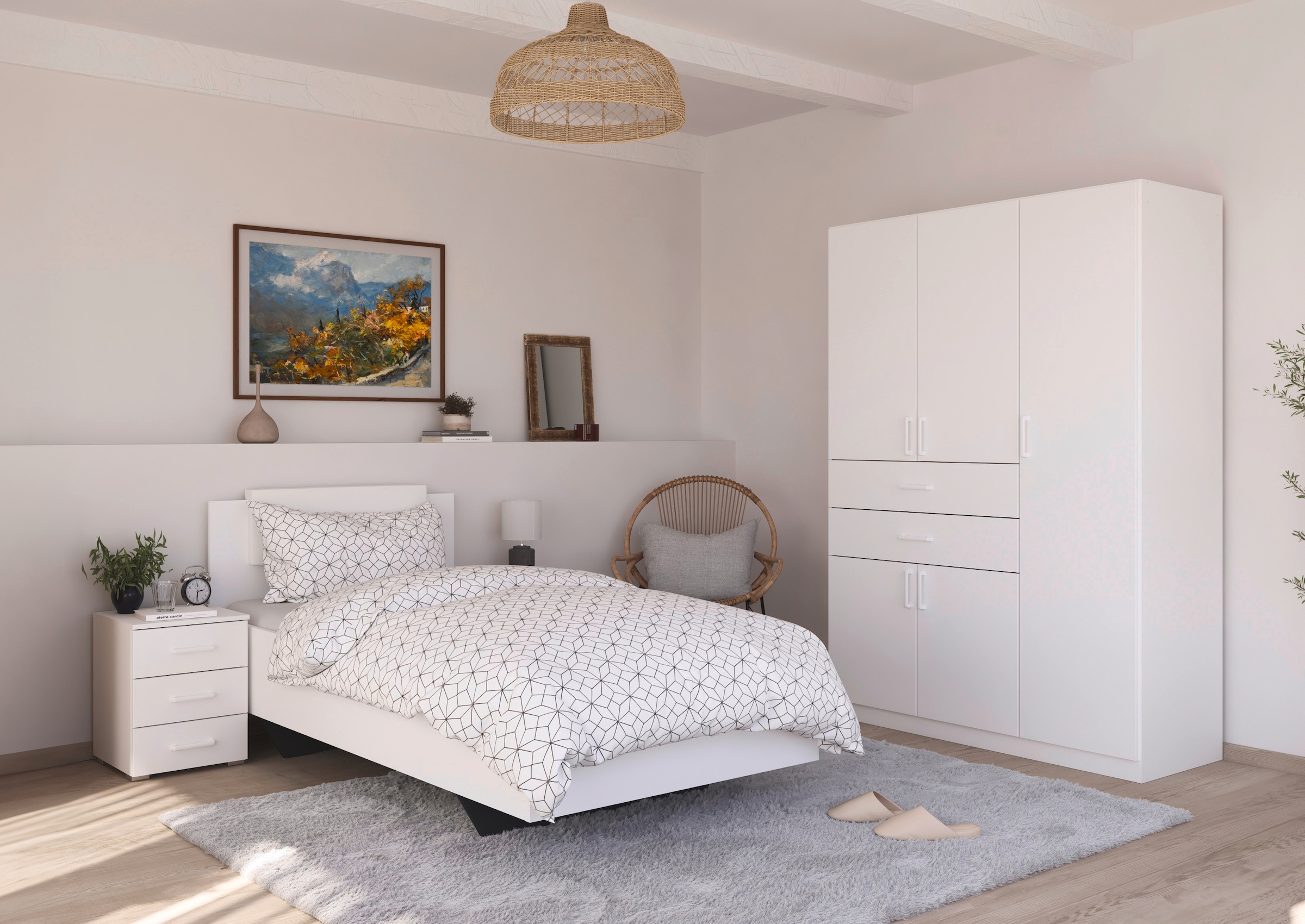 rauch Drehtürenschrank »Kleiderschrank Schrank Garderobe MAIKA mit Dekor-Front«, 2 Schubladen, in verschiedenen Breiten, Höhen, Farben, MADE IN GERMANY