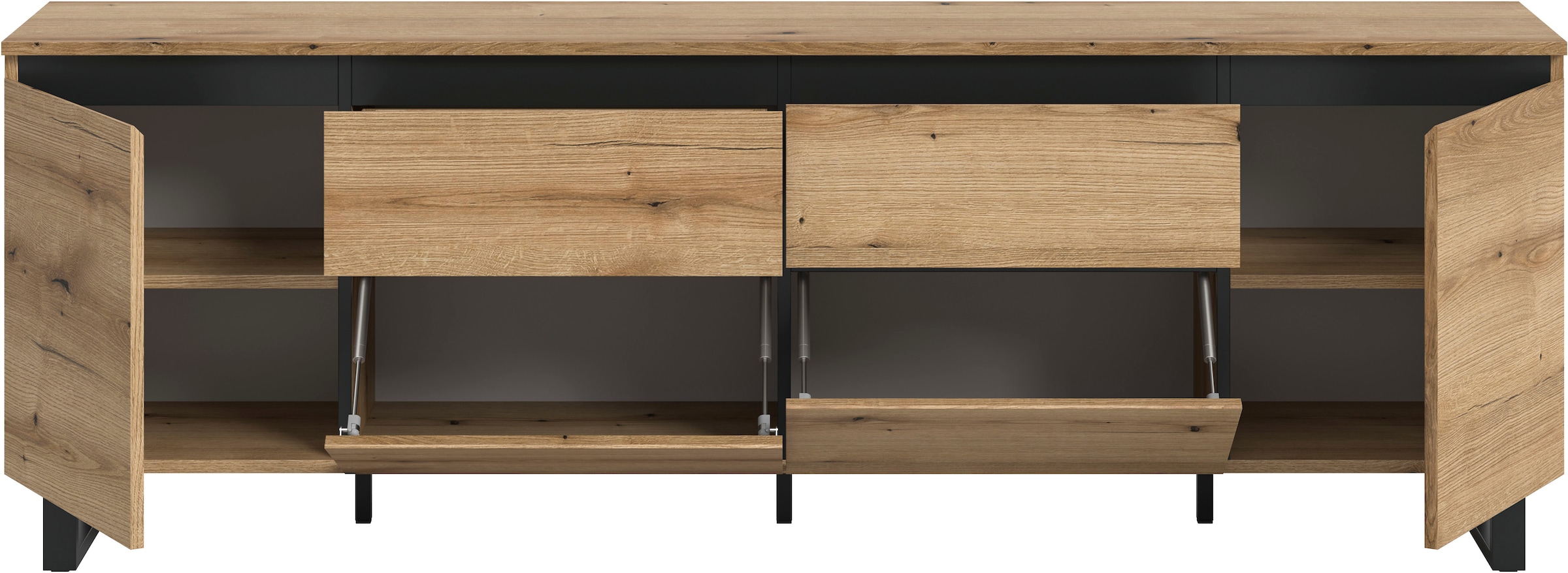 INOSIGN Lowboard »TOMA, 188cm breit, Metall-Kufen-Fuß, 2 Türen, 2 Schubkästen,2 Klappen«, TV-Lowboard, Mediaschrank, Mediaboard, TV-Schrank, Schrank, Board