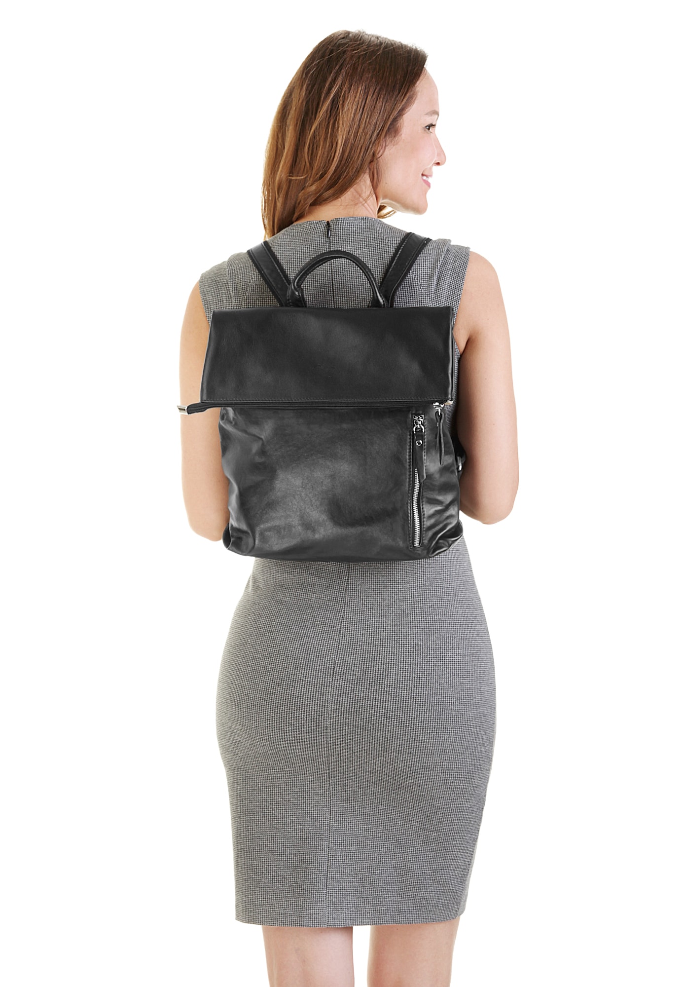 Cluty Cityrucksack echt Leder, Made in Italy