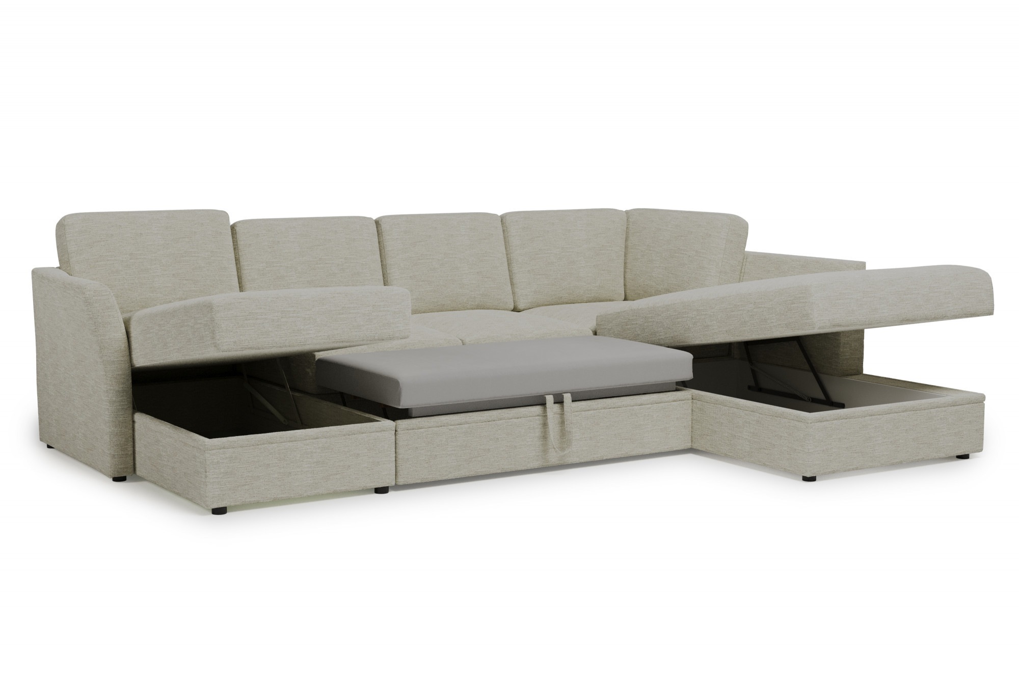 Home affaire Wohnlandschaft »Lavars Schlafsofa«, mit Bettfunktion und Stauraum, in zwei verschiedenen Bezugsqualitäten