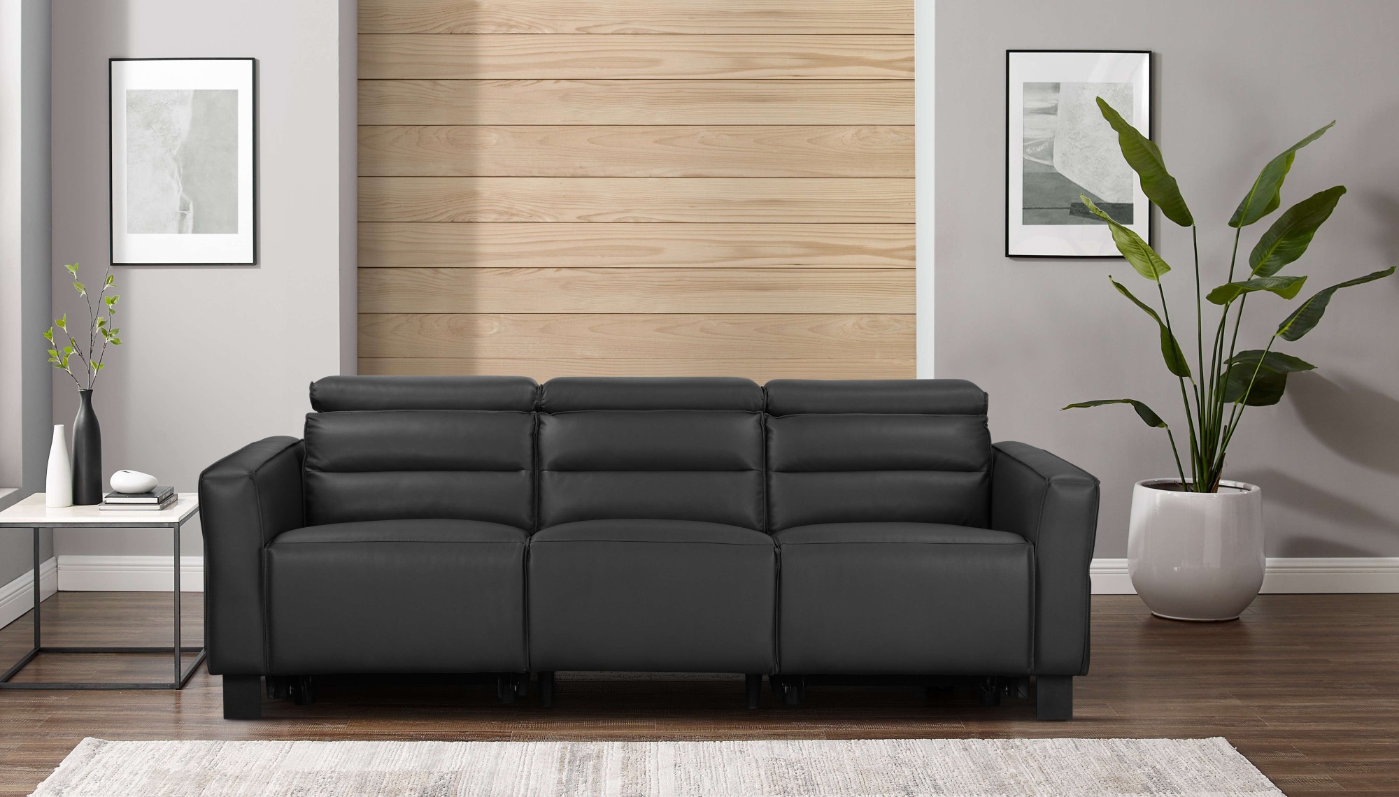 Places of Style 3-Sitzer »Carpari, 224cm, manuelle od. elektrische Relaxfunktion in 2 Sitzen«, mit USB-A/C, Kopfteilverstellung, Echtleder, Kunstleder, Webstoff