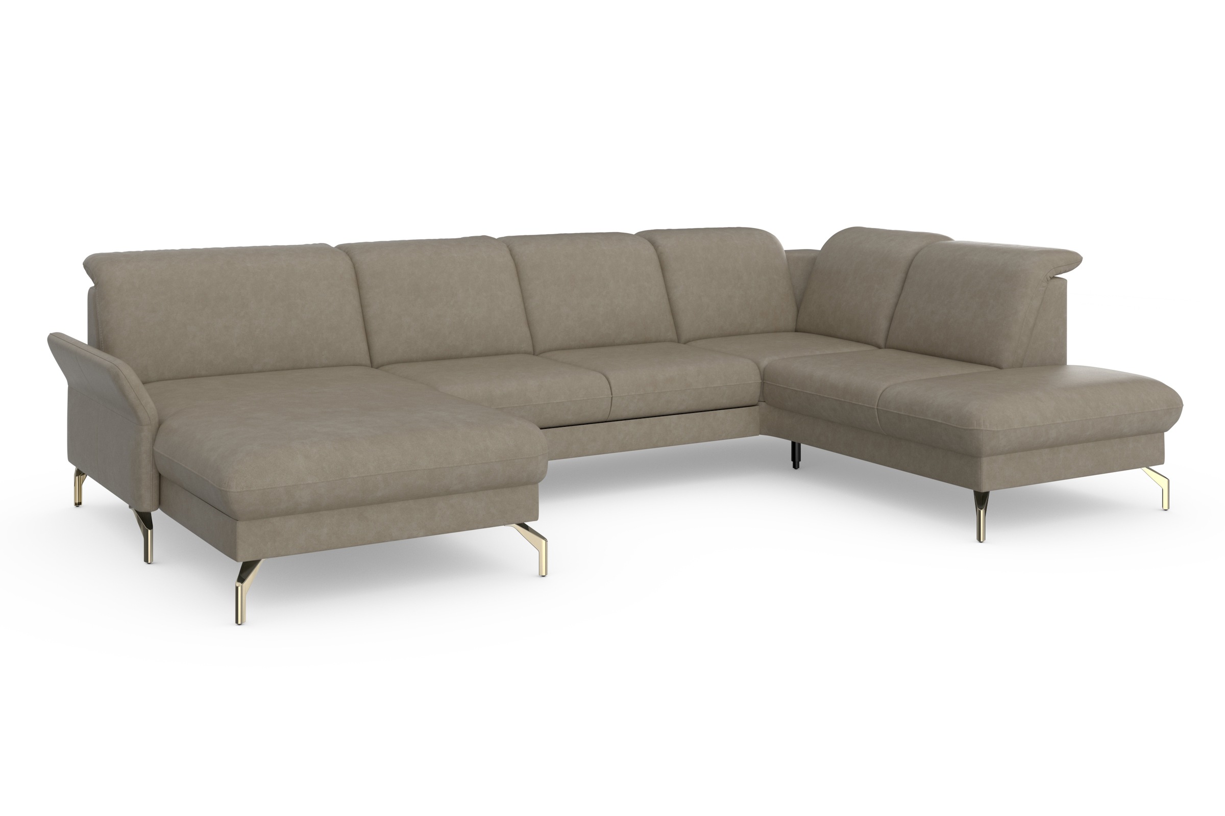 sit&more Wohnlandschaft »Fashion U-Form«, wahlweise mit Kopfteilverstellung, Vorziehsitz, motorisch, Nickelfüße