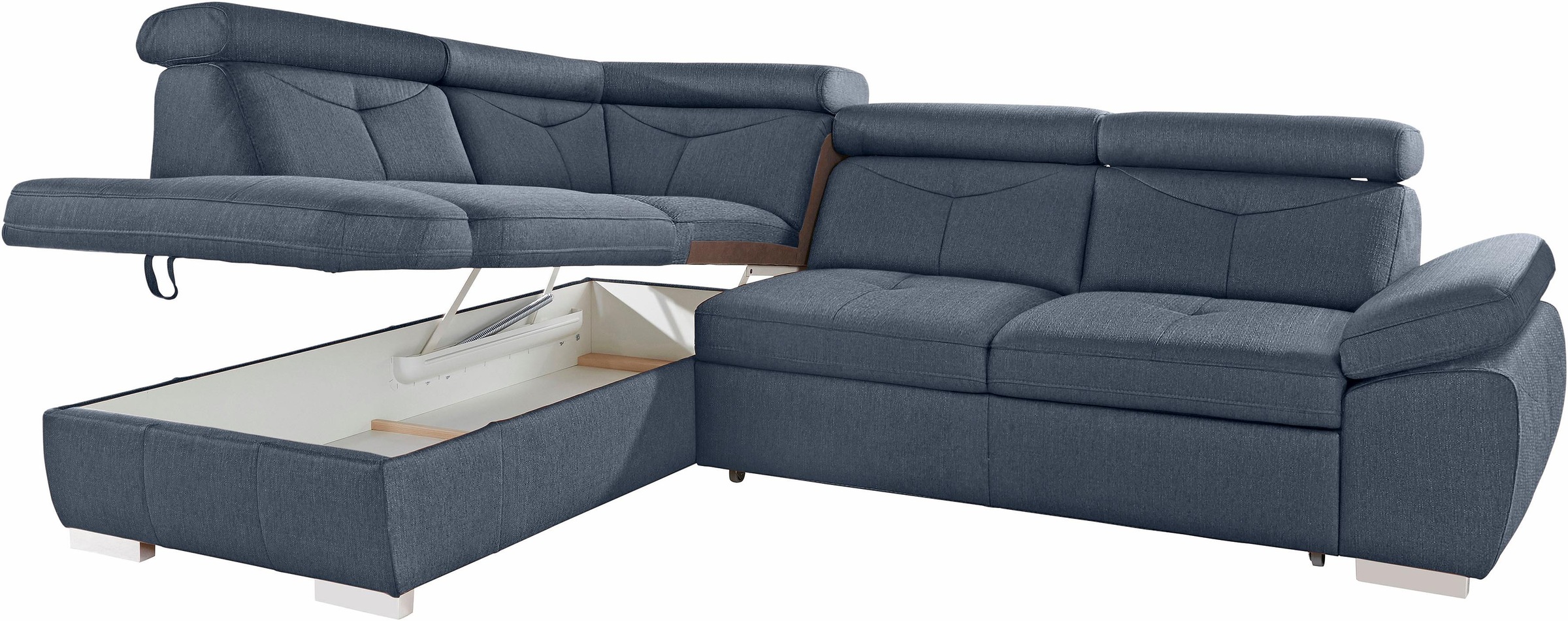 exxpo - sofa fashion Ecksofa »Spring, super bequem und komfortabel mit Armteil- und Kopfteilfunktion«, wahlweise mit Bettfunktion und Bettkasten, L-Form