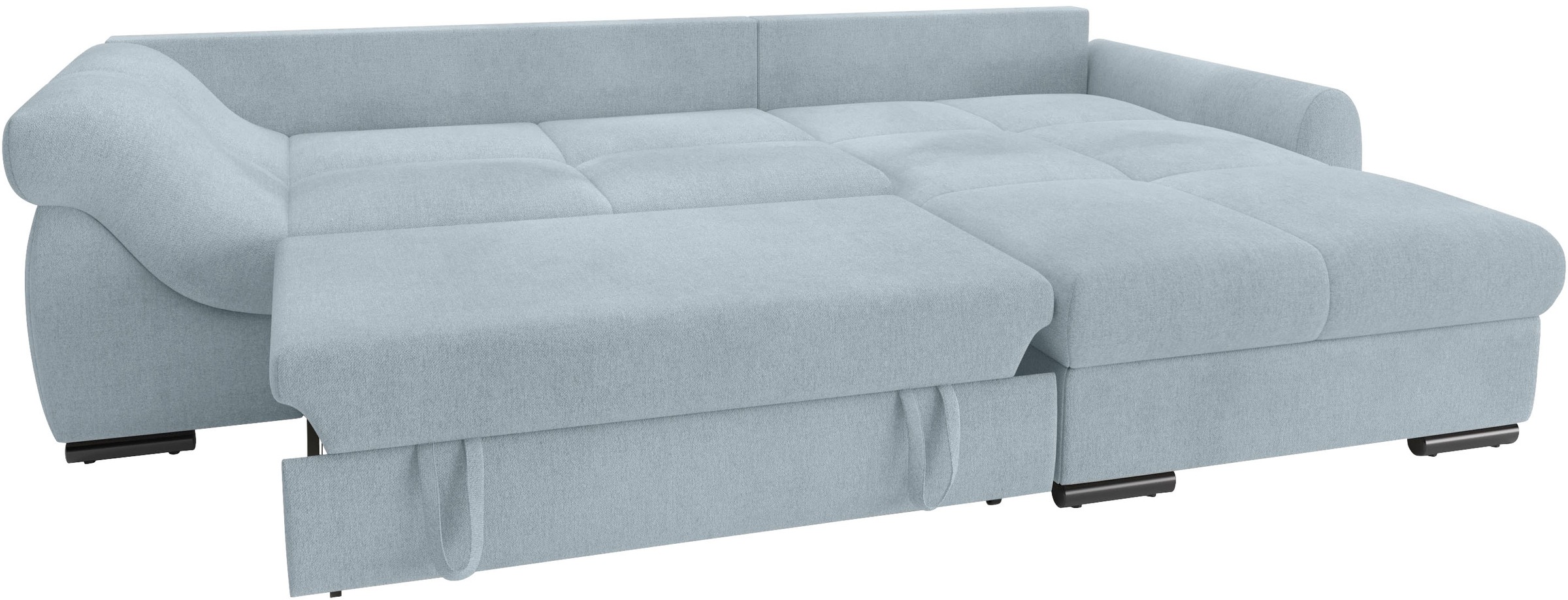 Mr. Couch Ecksofa »Livorno L-Form«, inkl. Hochschläfer-Bettauszug, XL-Bettkasten weiß beschichtet