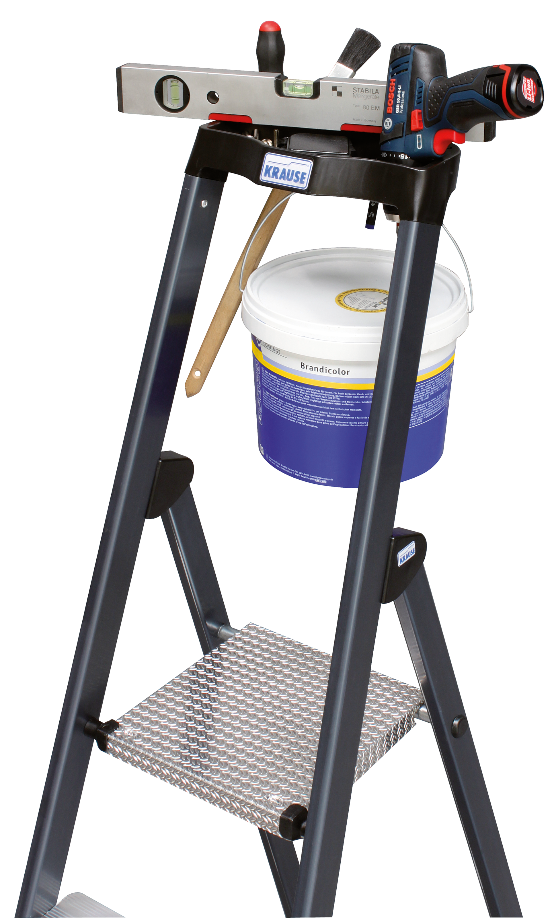 KRAUSE Stehleiter »SePro S«, Alu eloxiert, 1x5 Stufen, Arbeitshöhe ca. 305 cm
