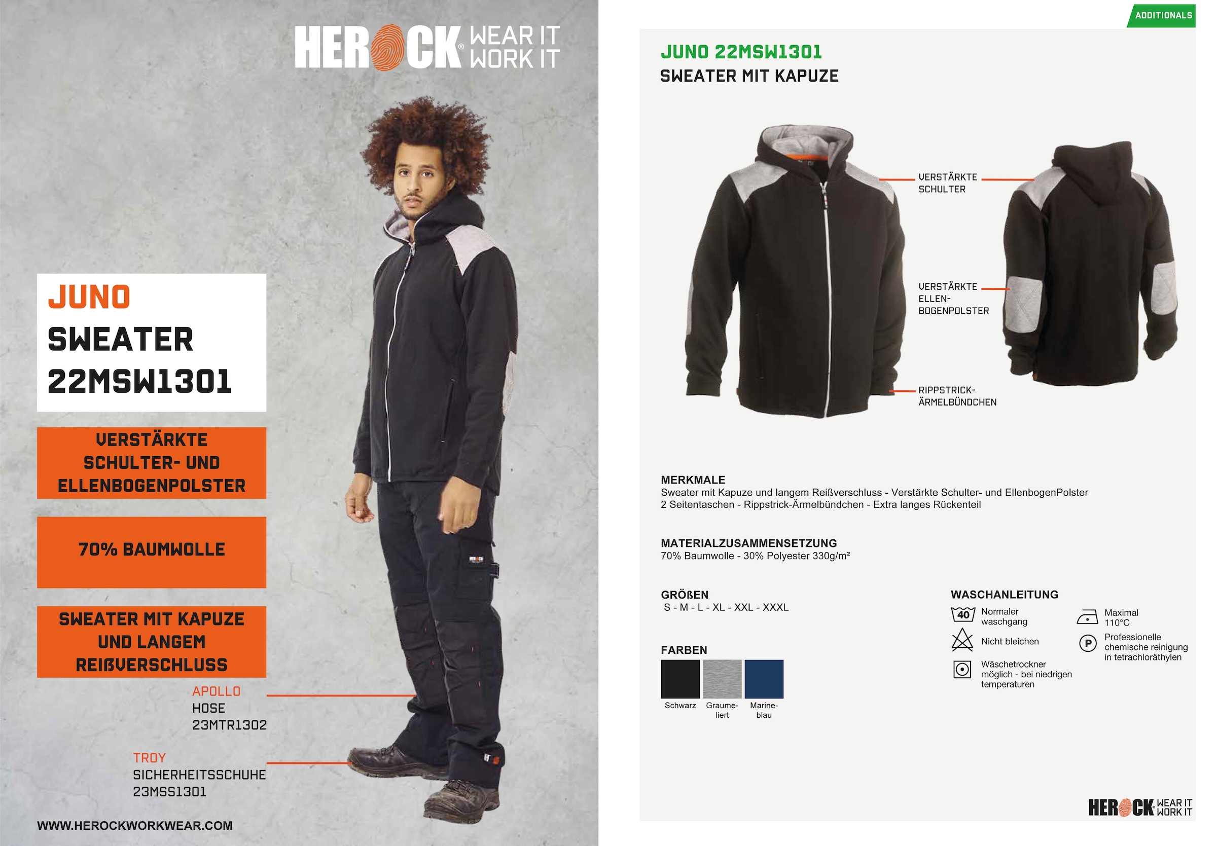 Herock Kapuzenpullover »Juno Sweater mit Kapuze«, Angenehme Jacke mit  langem Rückenteil und langem Reißverschluss online bei | Rollkragenshirts