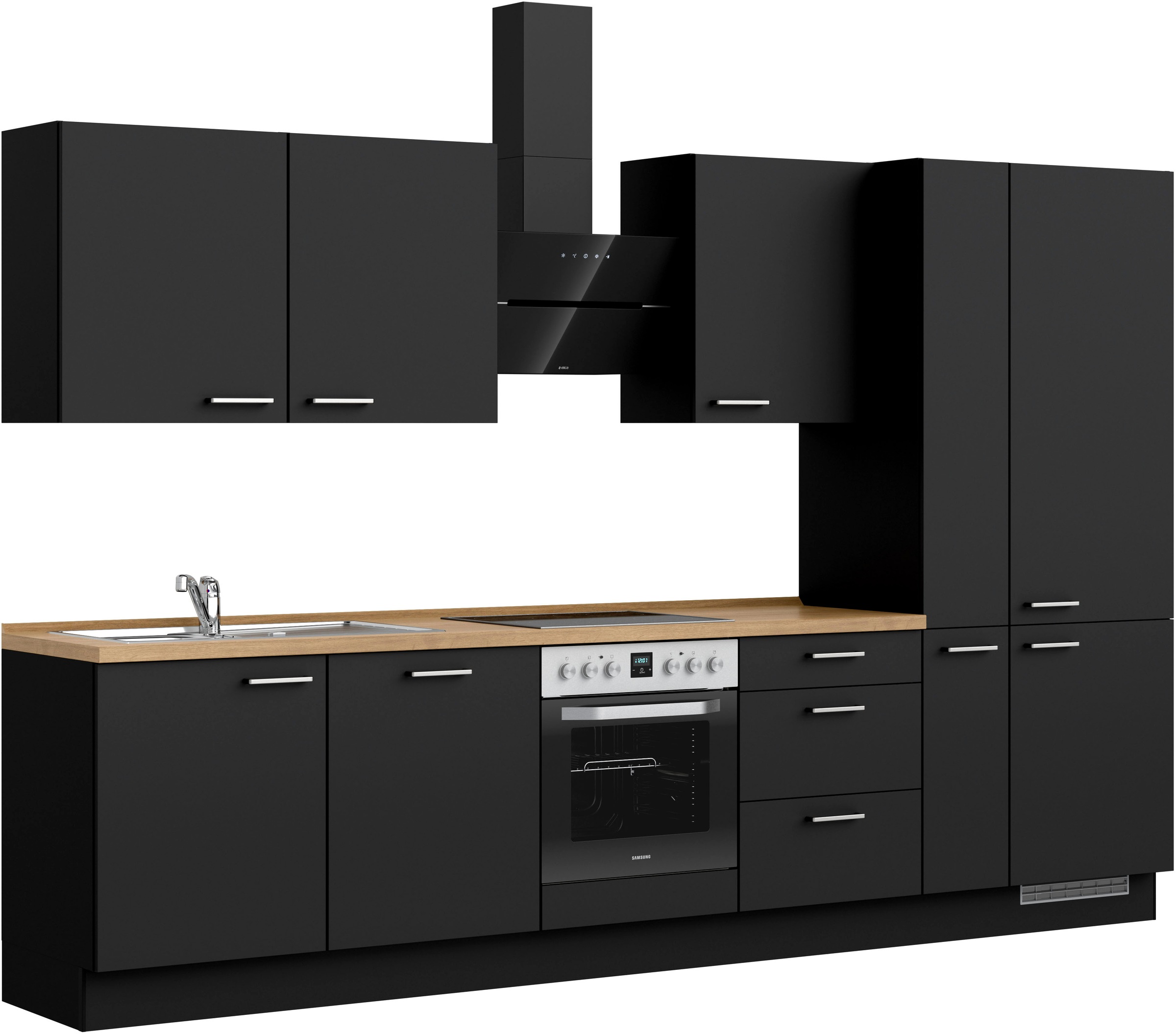 nobilia® Küchenzeile »"Touch II"«, vormontiert, Ausrichtung wählbar, Breite 330 cm, wahlw. mit E-Geräten