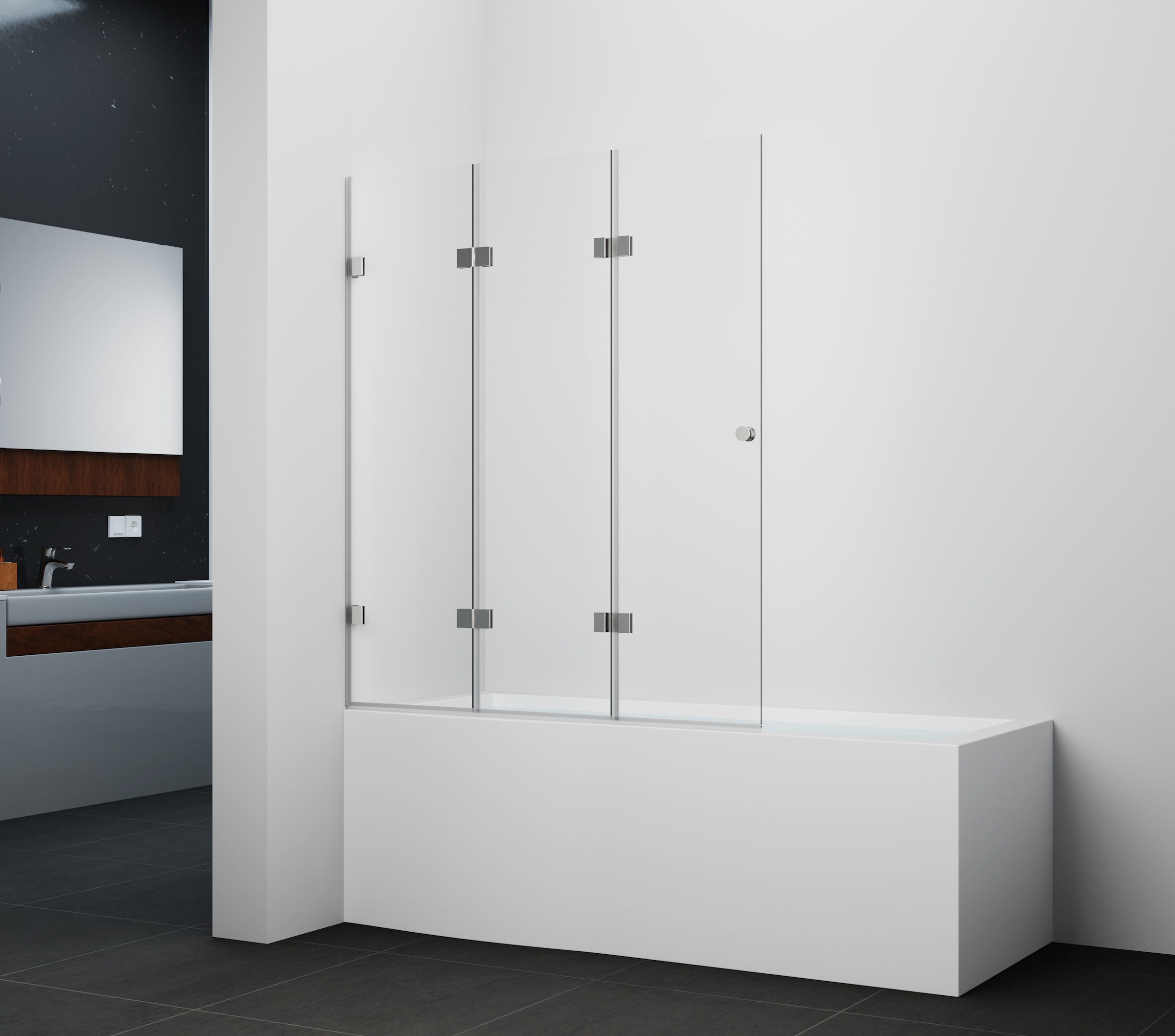 Marwell Badewannenfaltwand »Silver Vibe« 3-flügelig