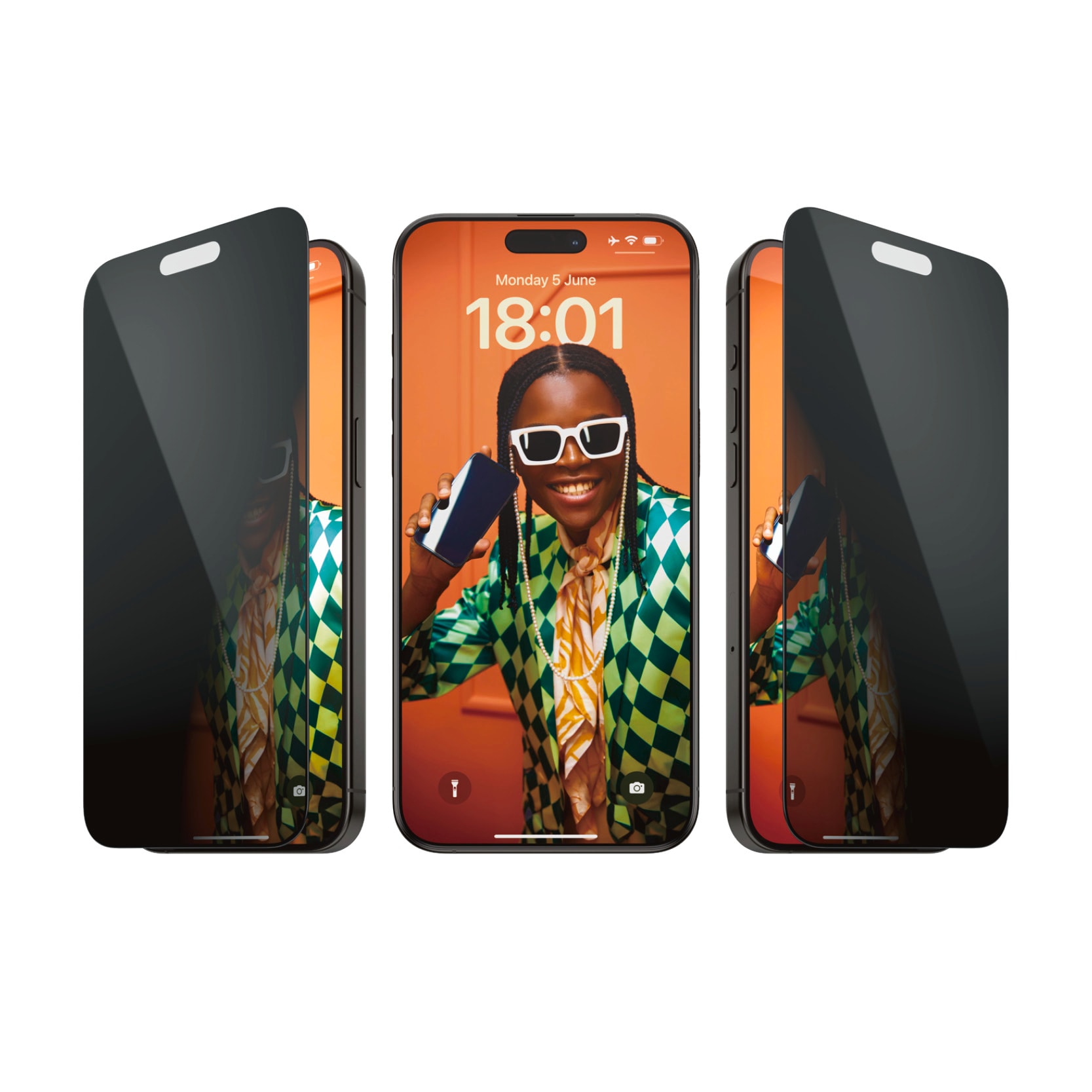 PanzerGlass Displayschutzglas »Privacy Screen Protector Glass« für iPhone 15 Pro Max Ultra Wide Fit