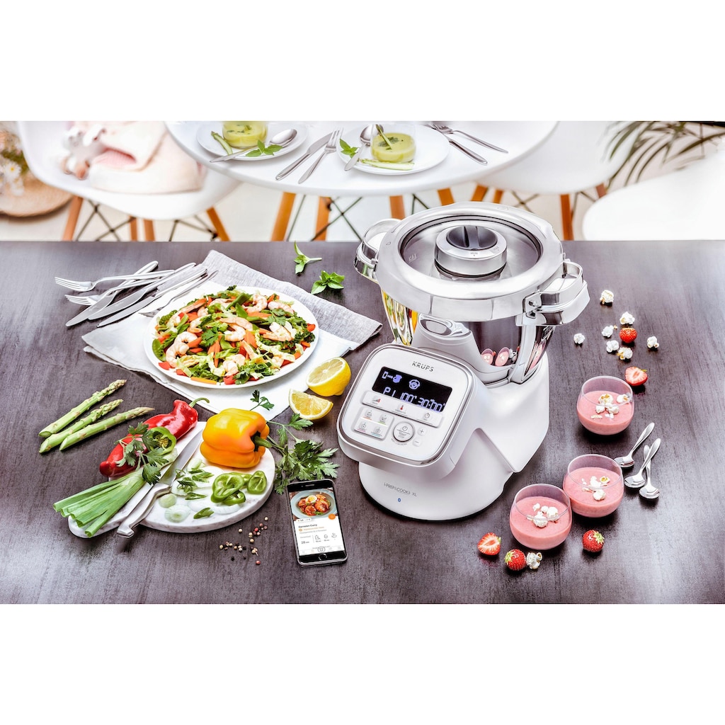 Krups Küchenmaschine mit Kochfunktion »HP60A1 i Prep&Cook XL«, 10 automatische Programme + manueller Modus, 5 Zubehörteile, Bluetooth Funktion mit App und Sprachsteuerung