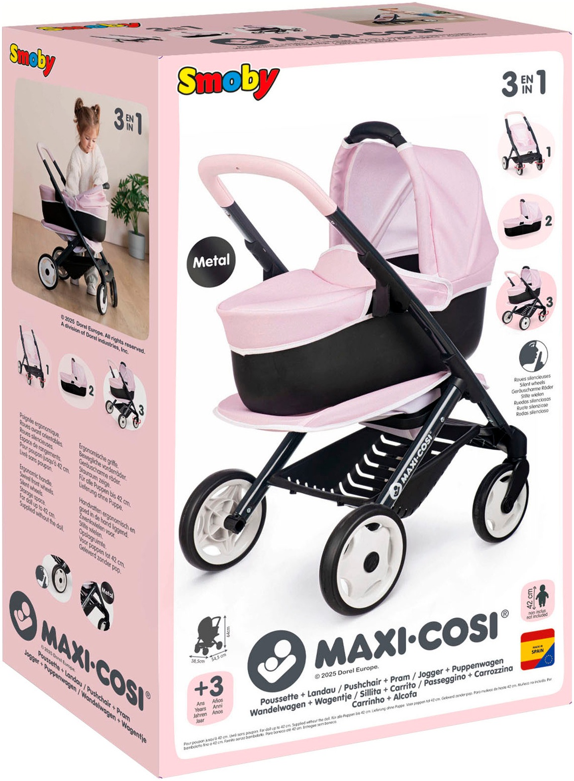 Smoby Kombi-Puppenwagen »Maxi-Cosi Puppenwagen 3-in-1«, Made in Europe