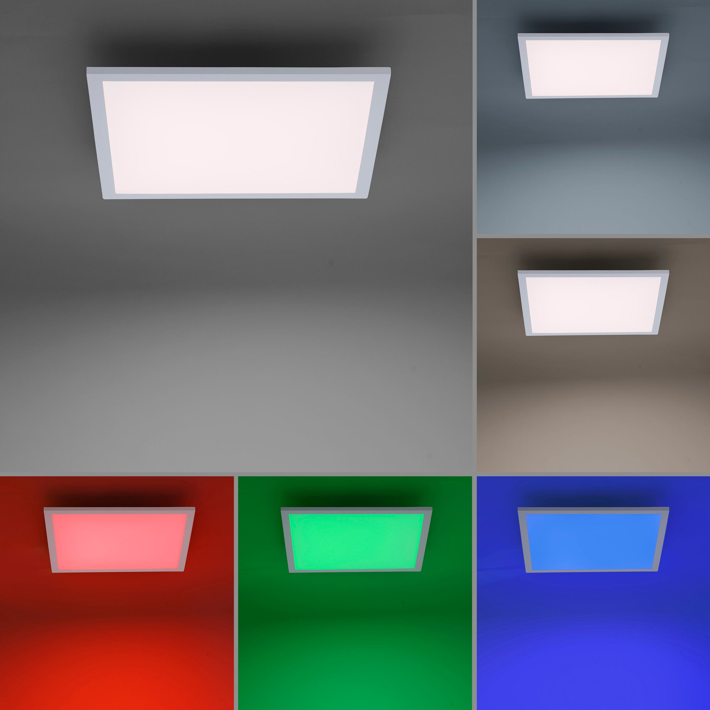 JUST LIGHT Deckenleuchte »Ls-FLAT«, 1 flammig, Leuchtmittel LED-Board | LED fest integriert, RGB+tunable white, Infrarot inkl., Fernbedienung, Smarthome fähig